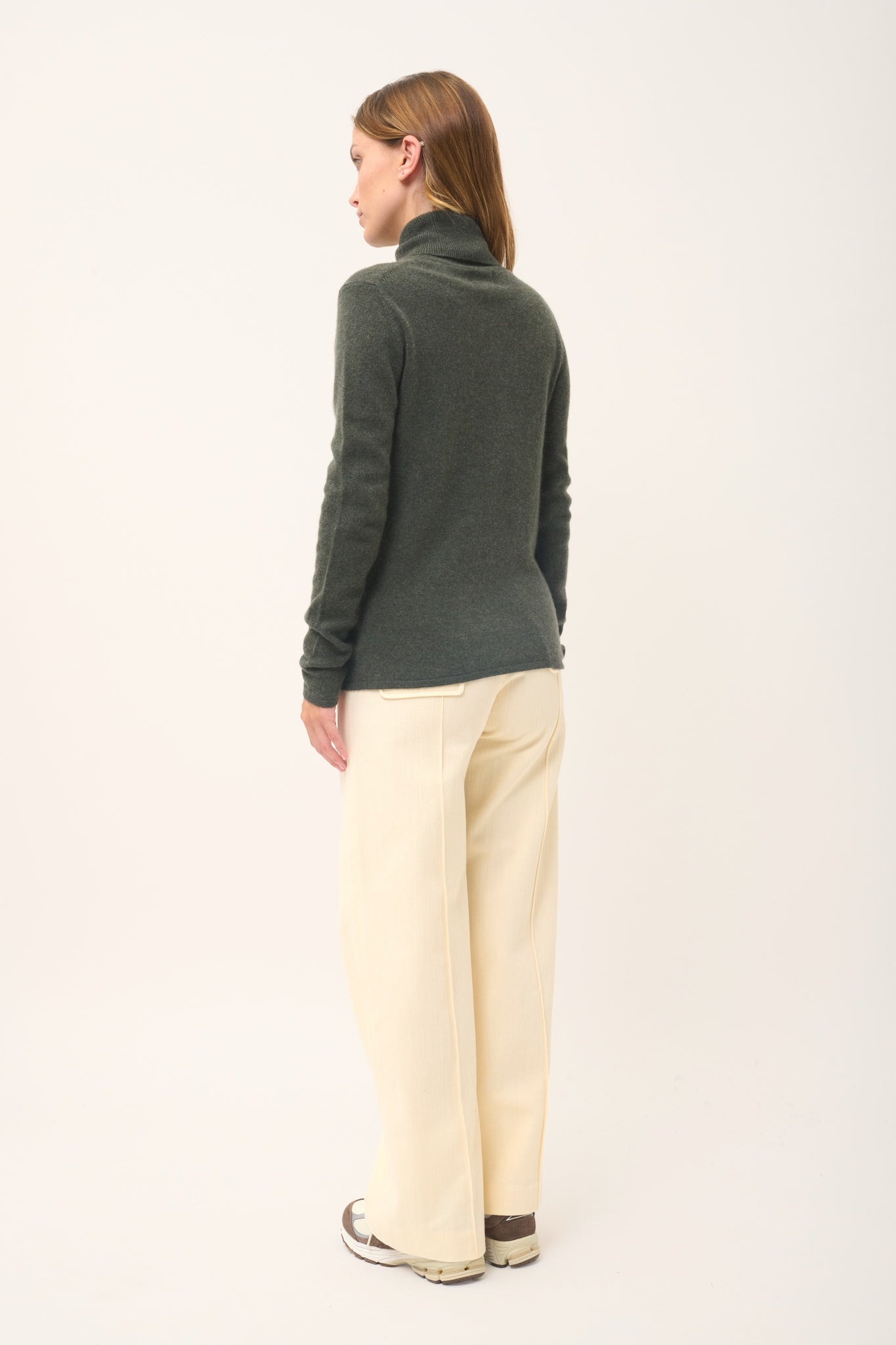 AVA khaki heathered turtleneck sweater