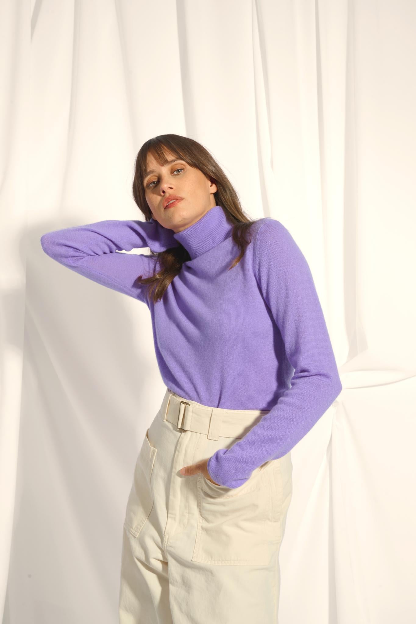 AVA lavender turtleneck sweater