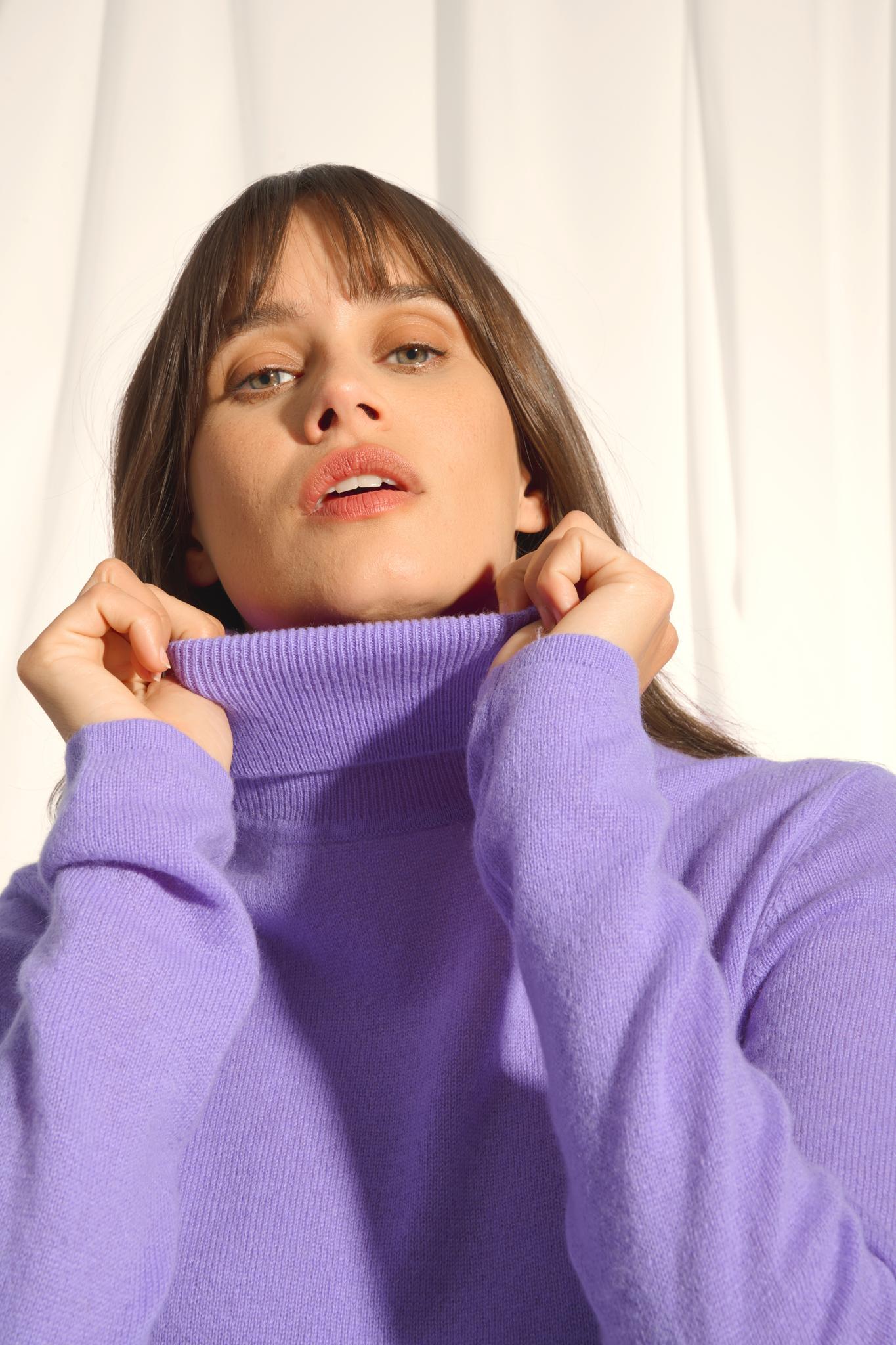 AVA lavender turtleneck sweater