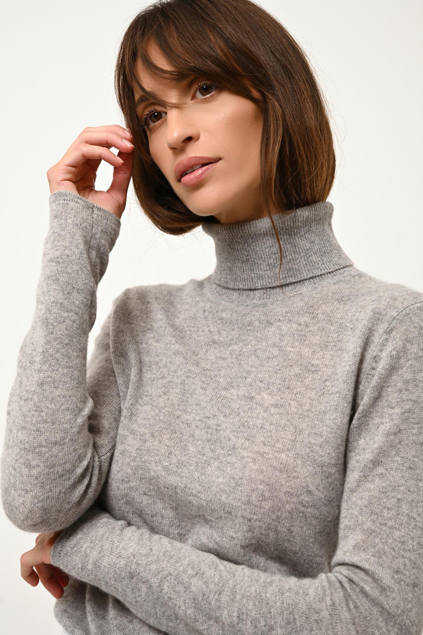 AVA pull col roulé nuage chiné