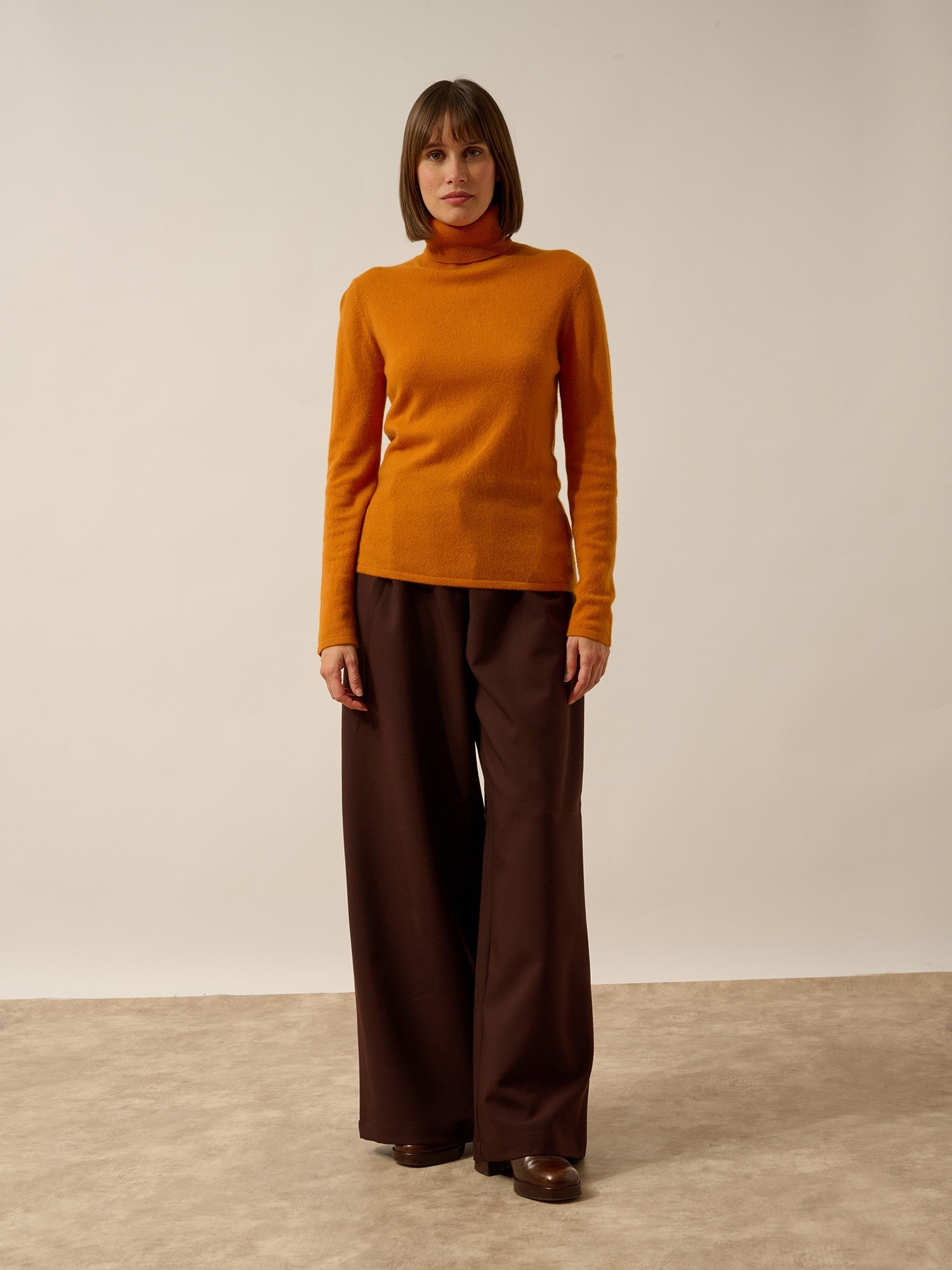 ava ochre turtleneck sweater