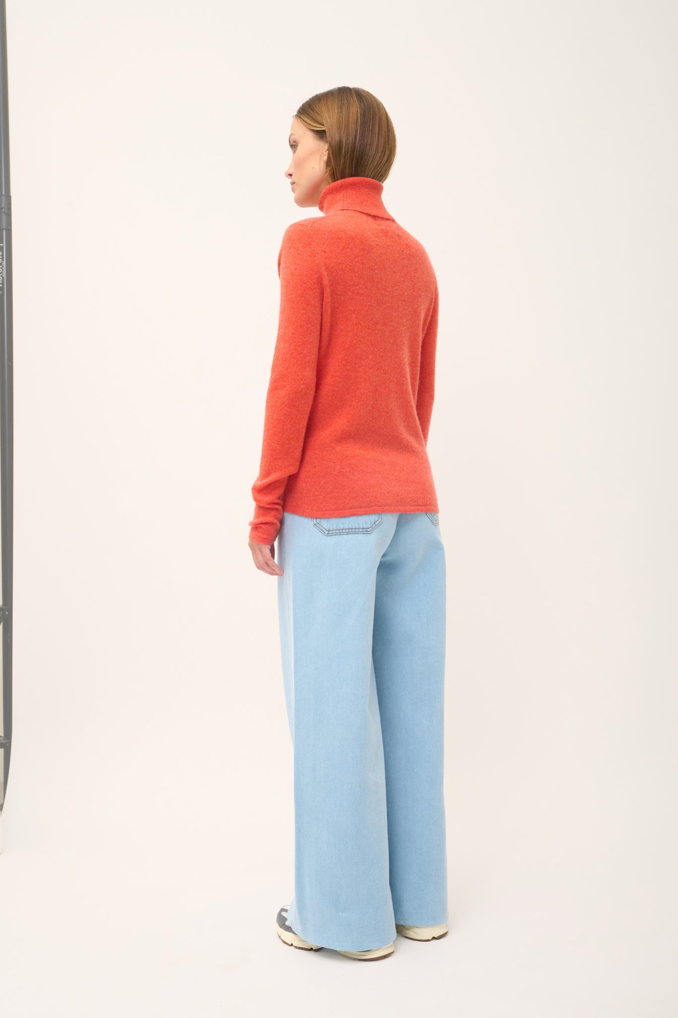 AVA mottled orange turtleneck sweater