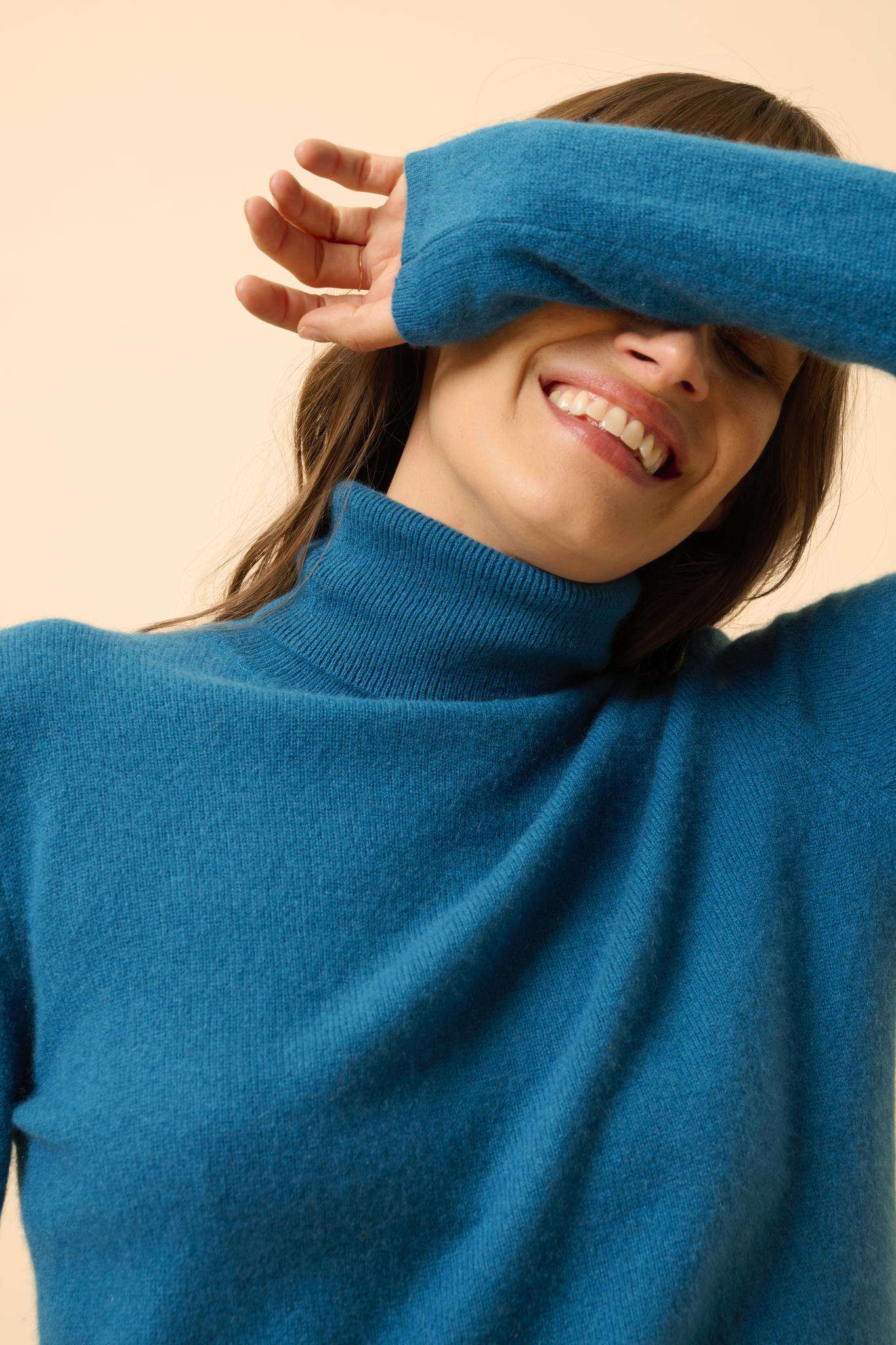 AVA peacock turtleneck sweater