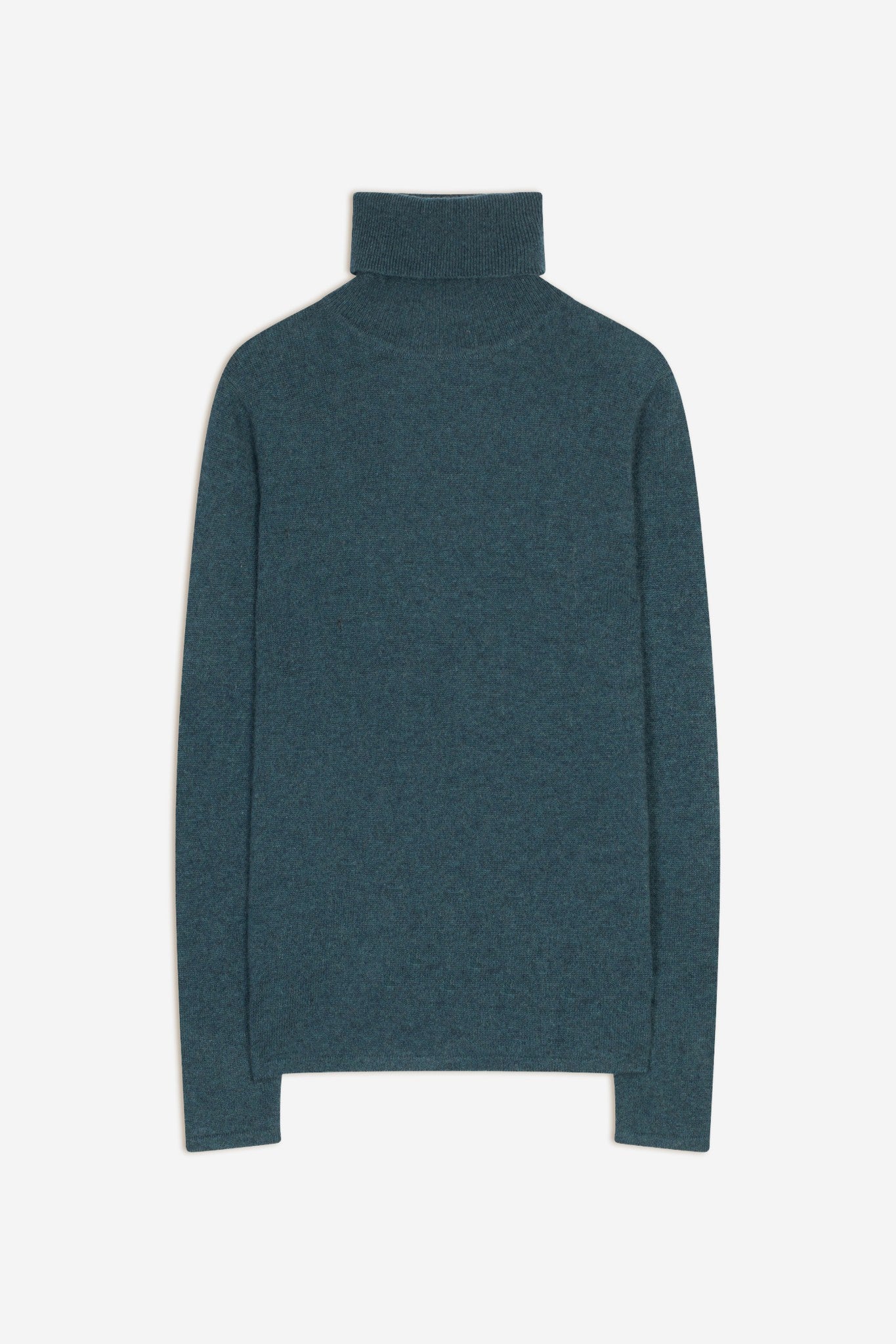 ava pull col roulé vert canard chiné