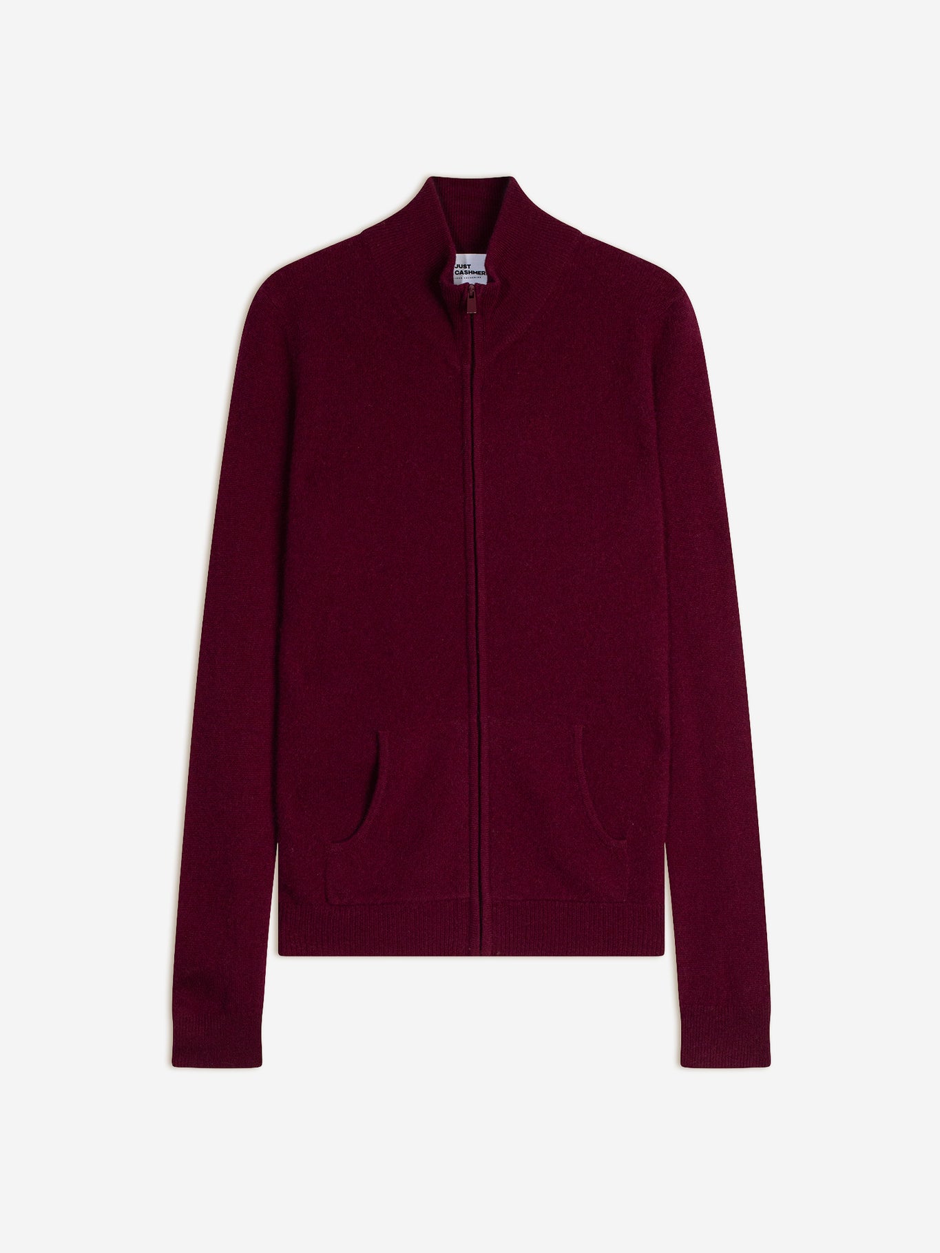 AYR burgundy high-neck cardigan