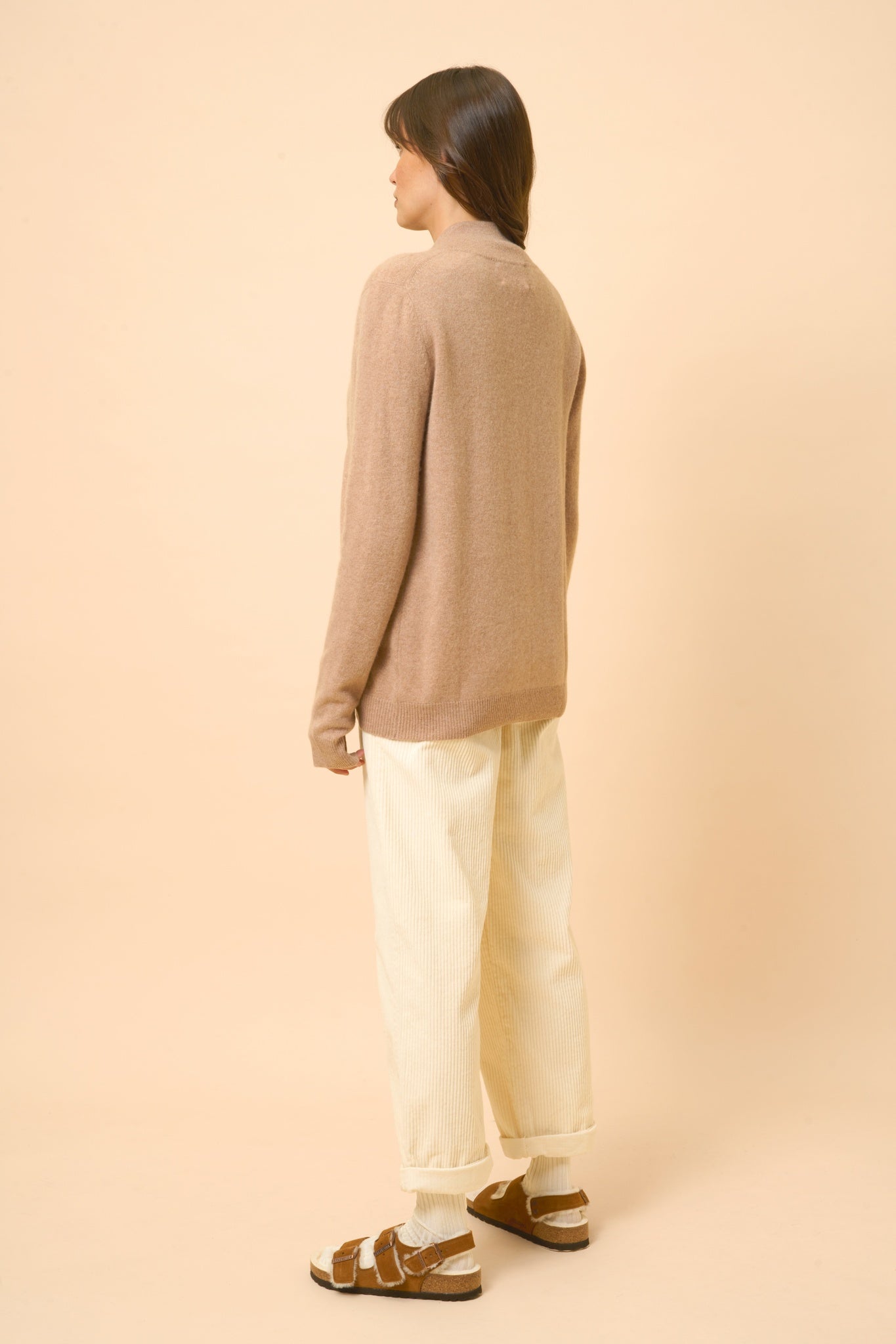 AYR gilet col montant camel chiné