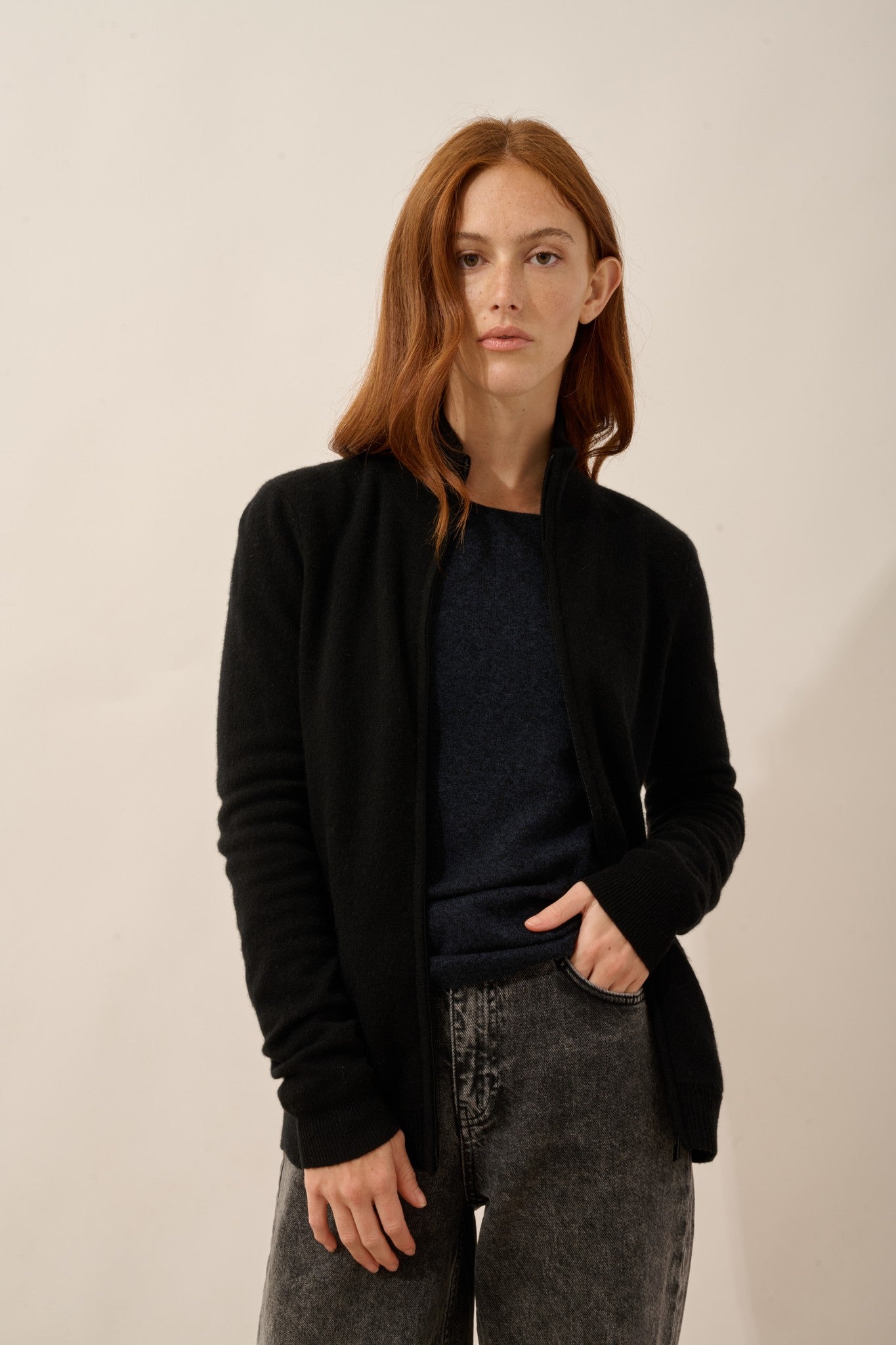 ayr gilet col montant noir