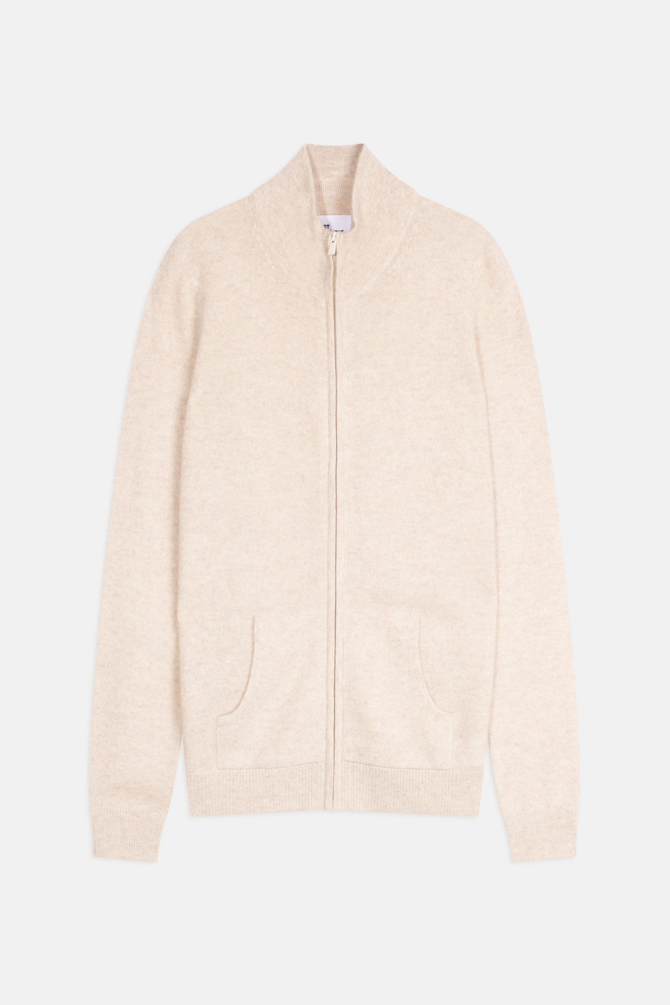 ayr gilet zippé col montant beige chiné