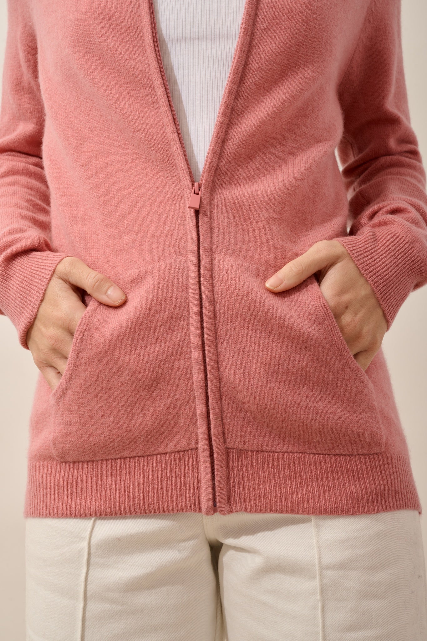 AYR zip-up cardigan with petal collar