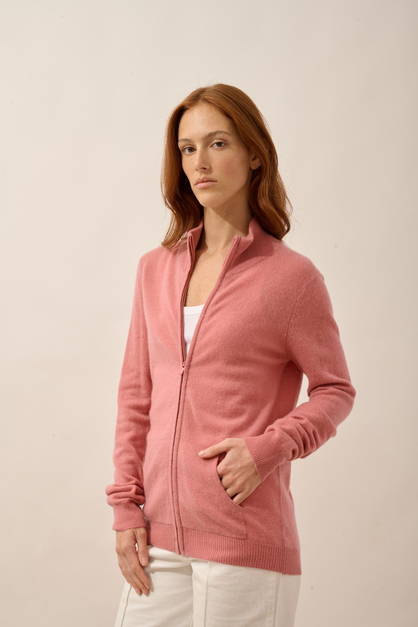 ayr gilet zippé col montant pétale