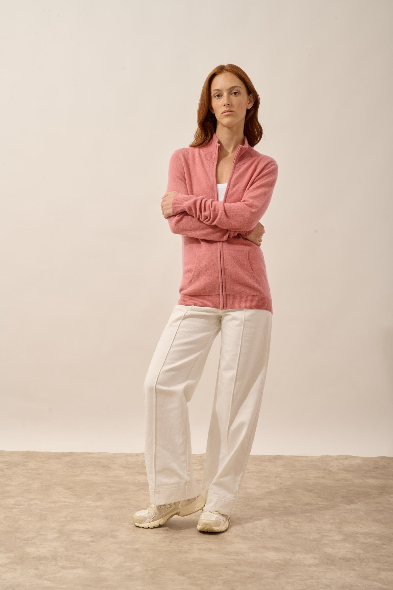 ayr gilet zippé col montant pétale