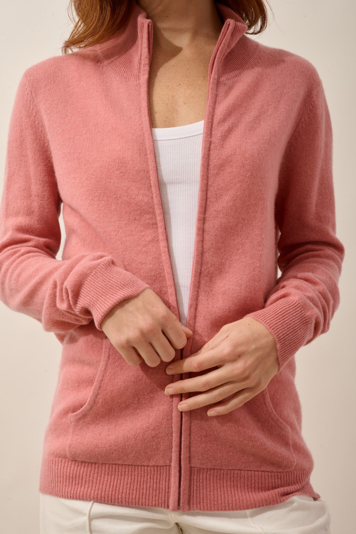 ayr gilet zippé col montant pétale