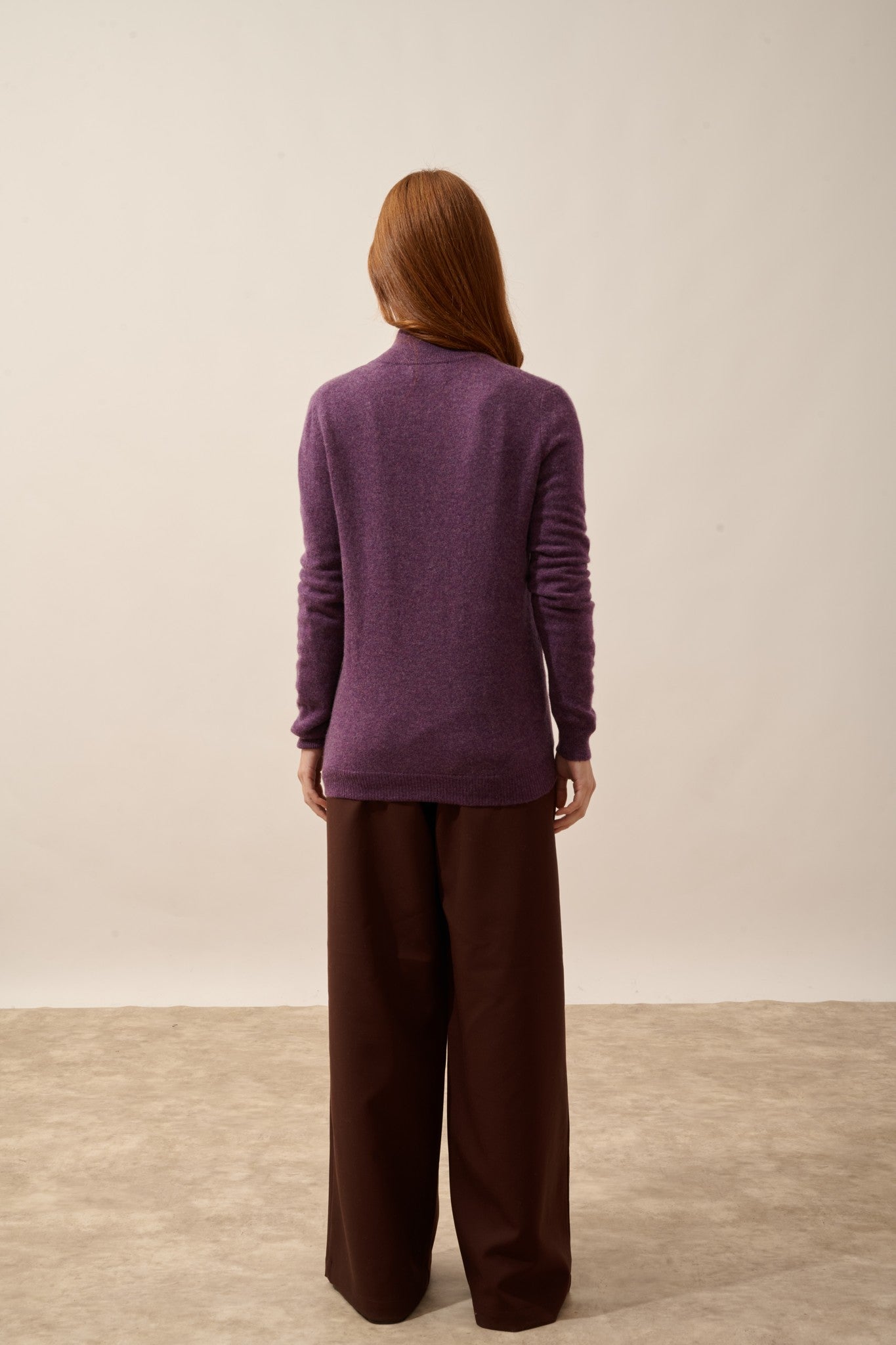 ayr gilet zippé col montant violet chiné