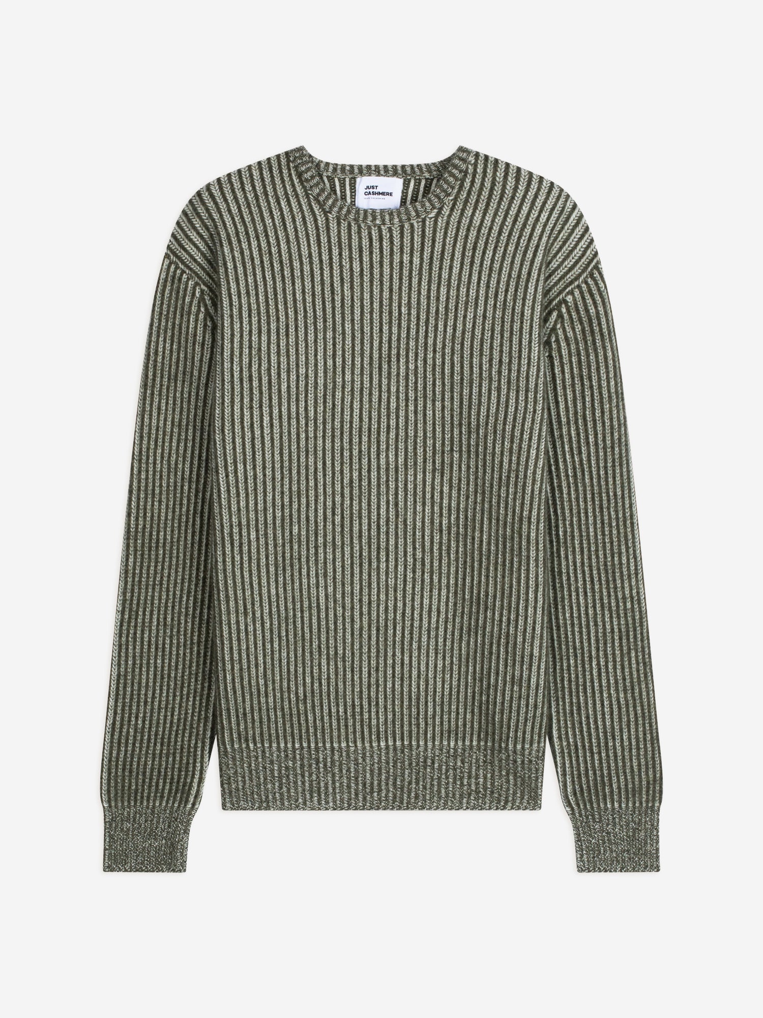 BENGAMIN 6-ply army heathered round neck sweater_ivory