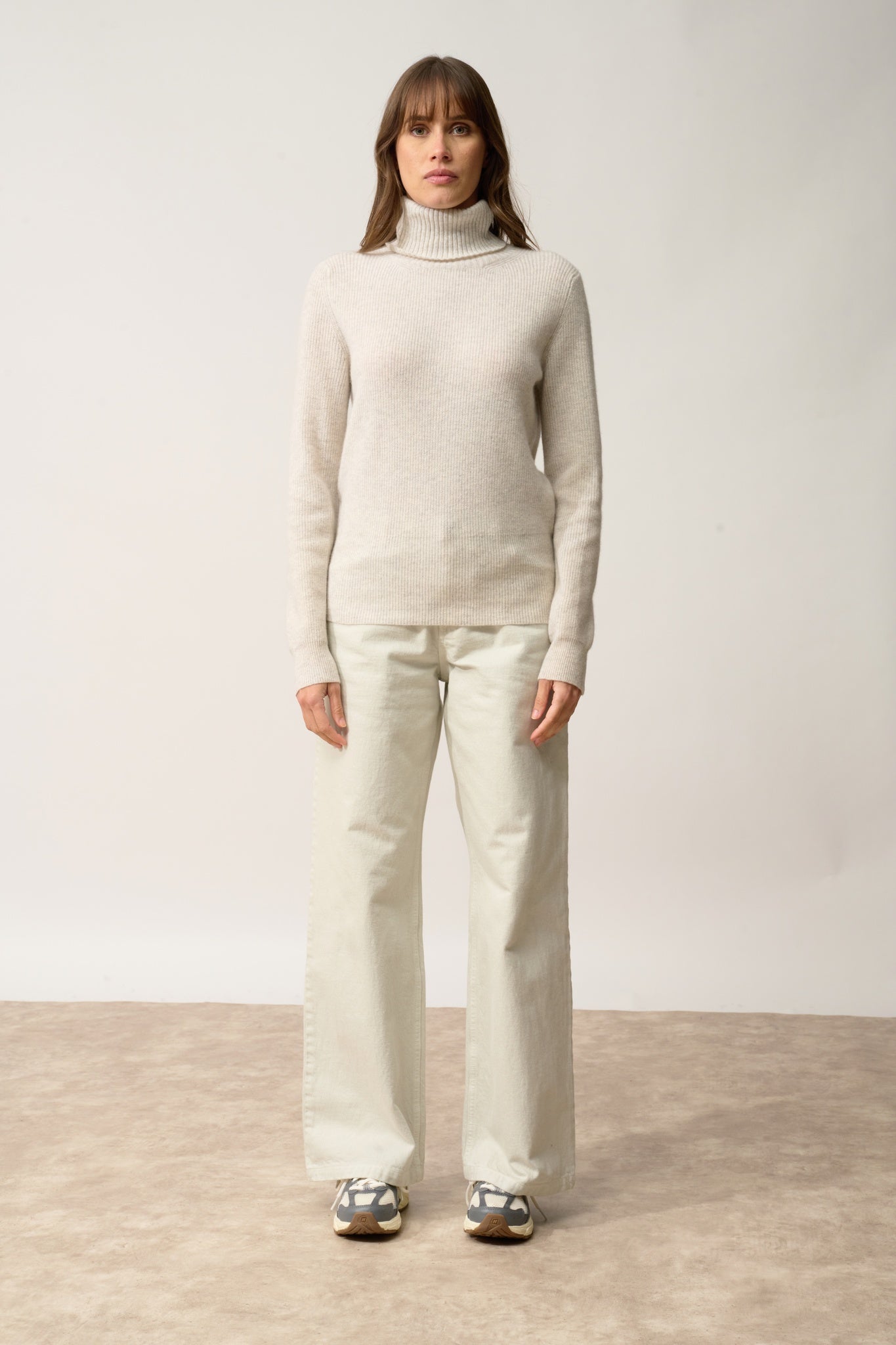 BILLY pearl grey turtleneck sweater