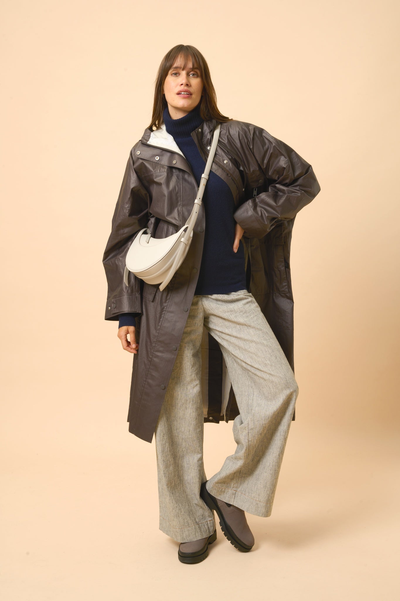 BILLY pull col roulé navy