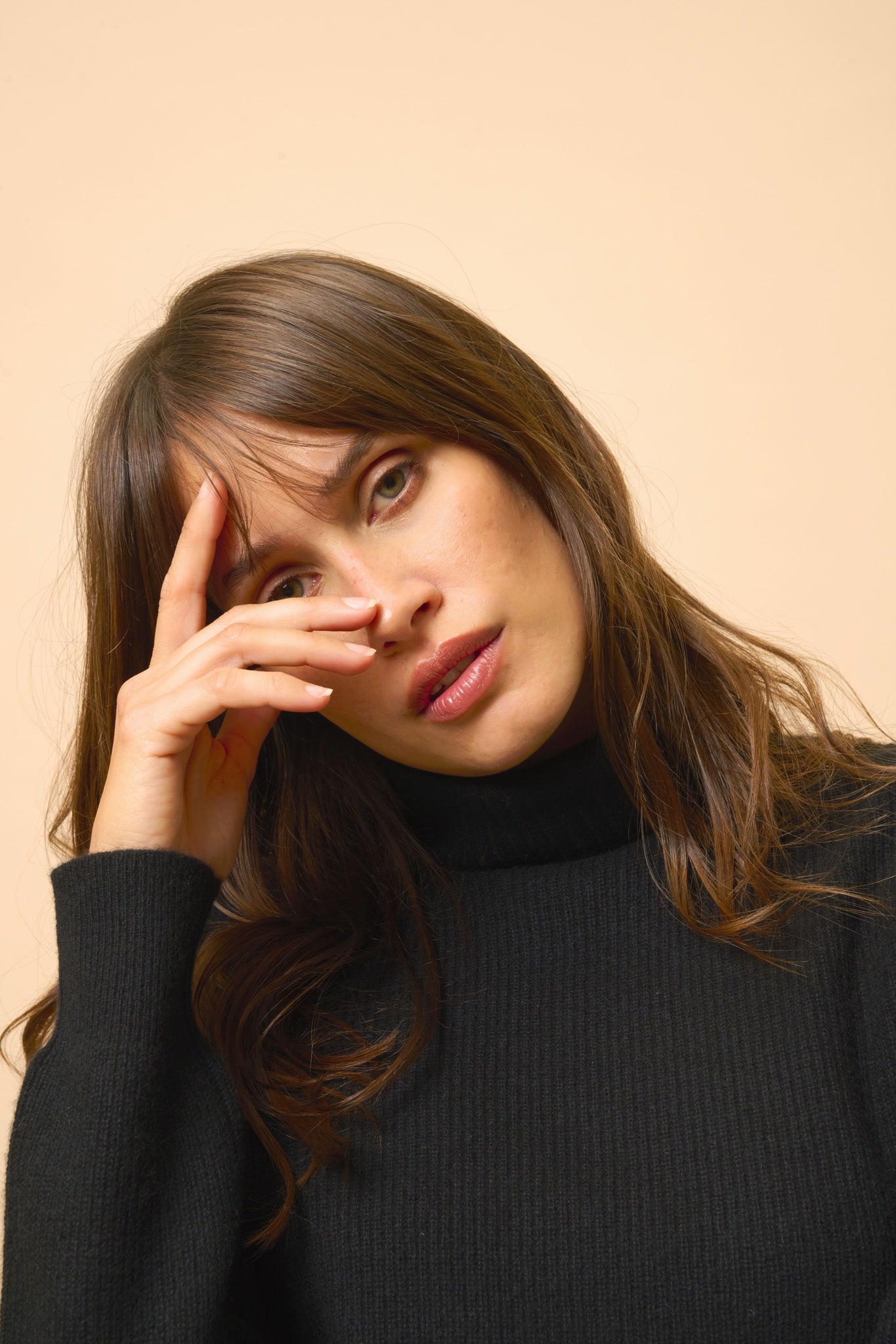 BILLY pull col roulé noir