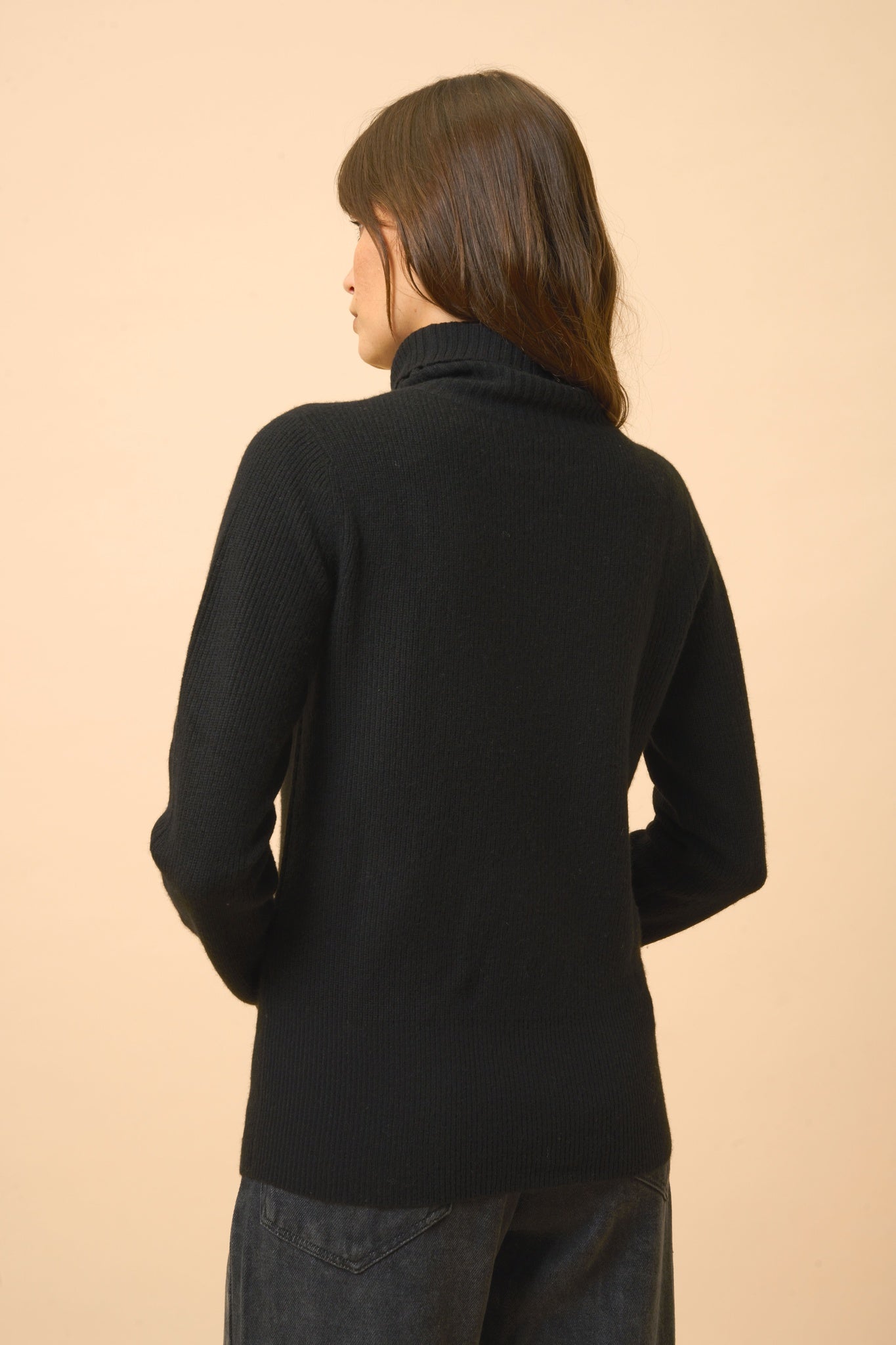 BILLY pull col roulé noir