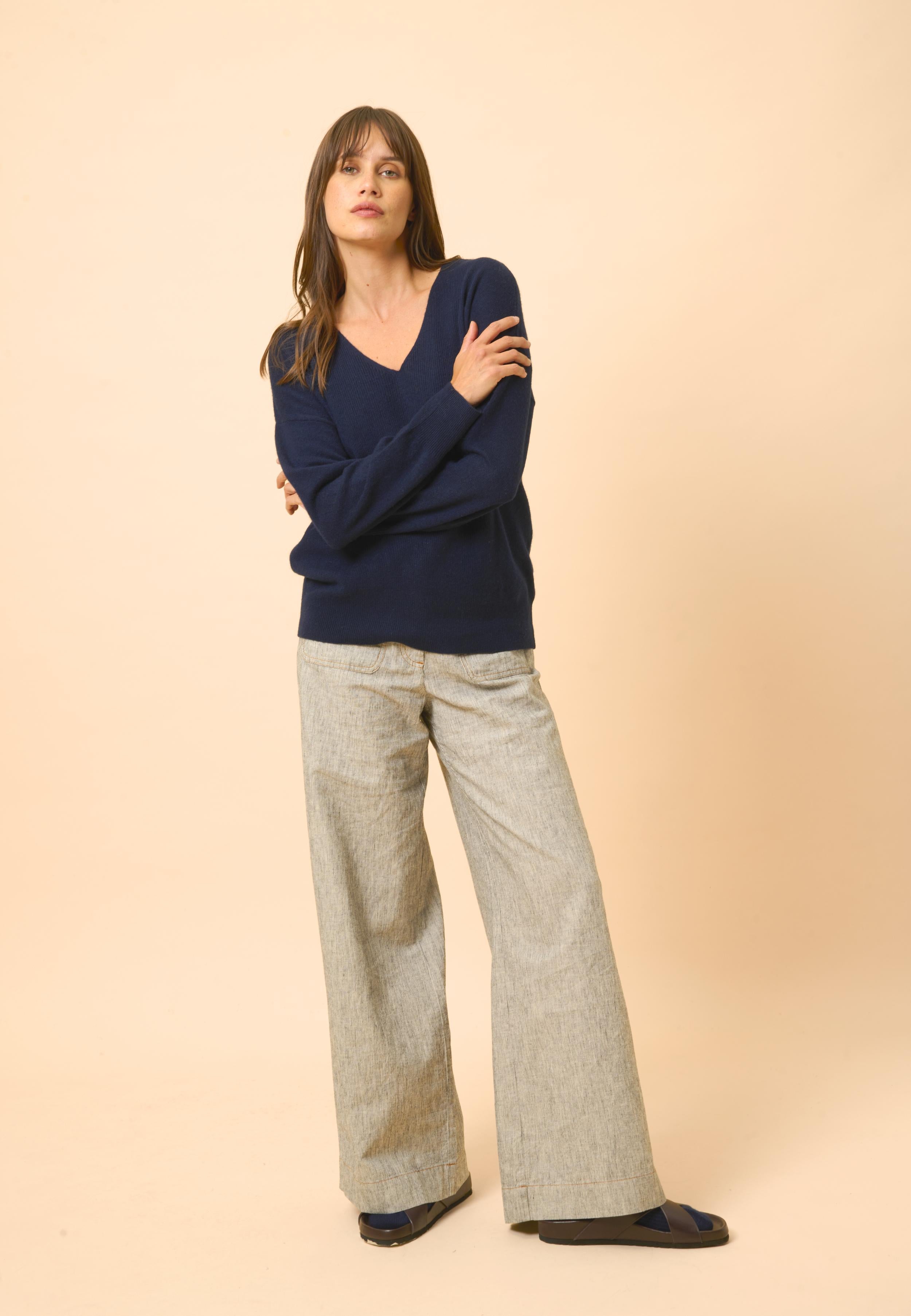BIRSE v-neck sweater navy
