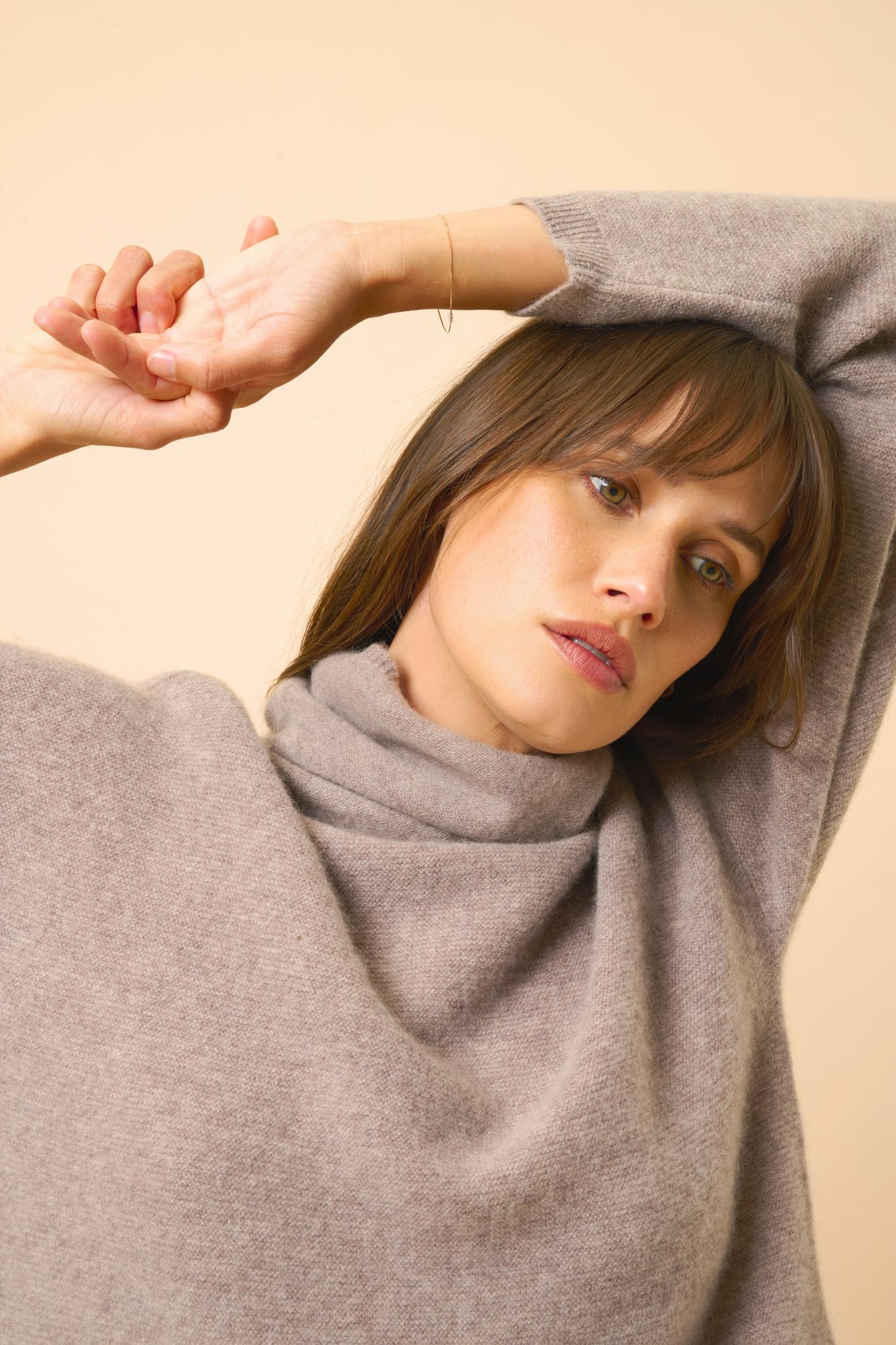 BLANTYRE turtleneck sweater caribou mottled
