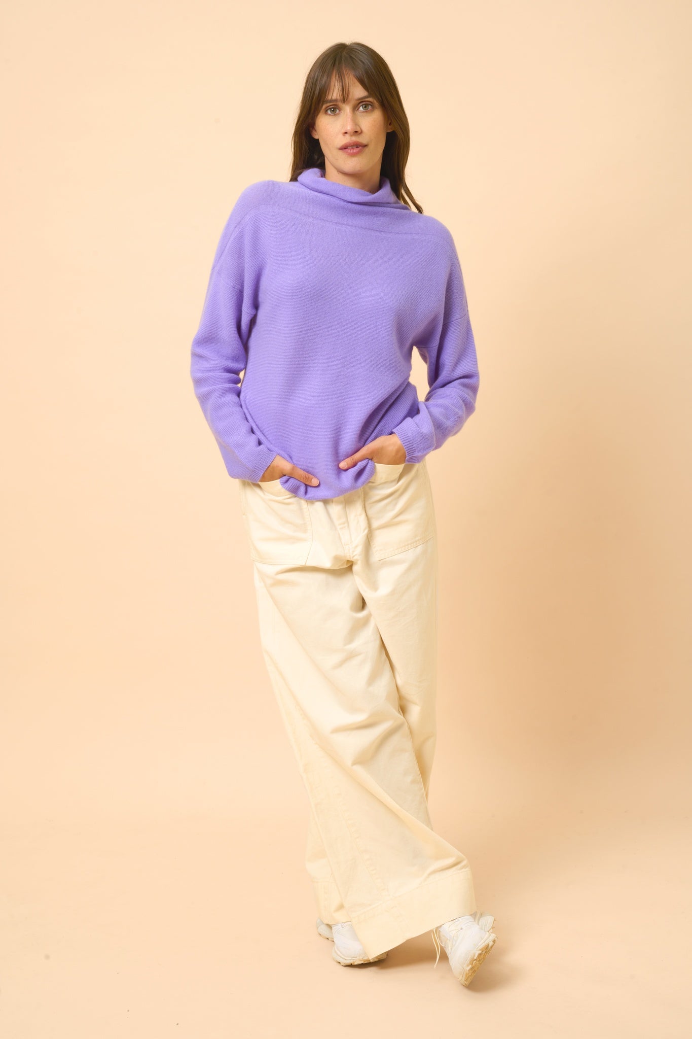 BLANTYRE lavender turtleneck sweater