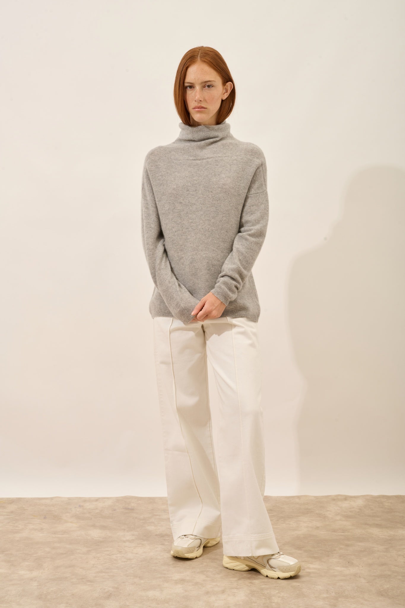 BLANTYRE pull col roulé nuage chiné