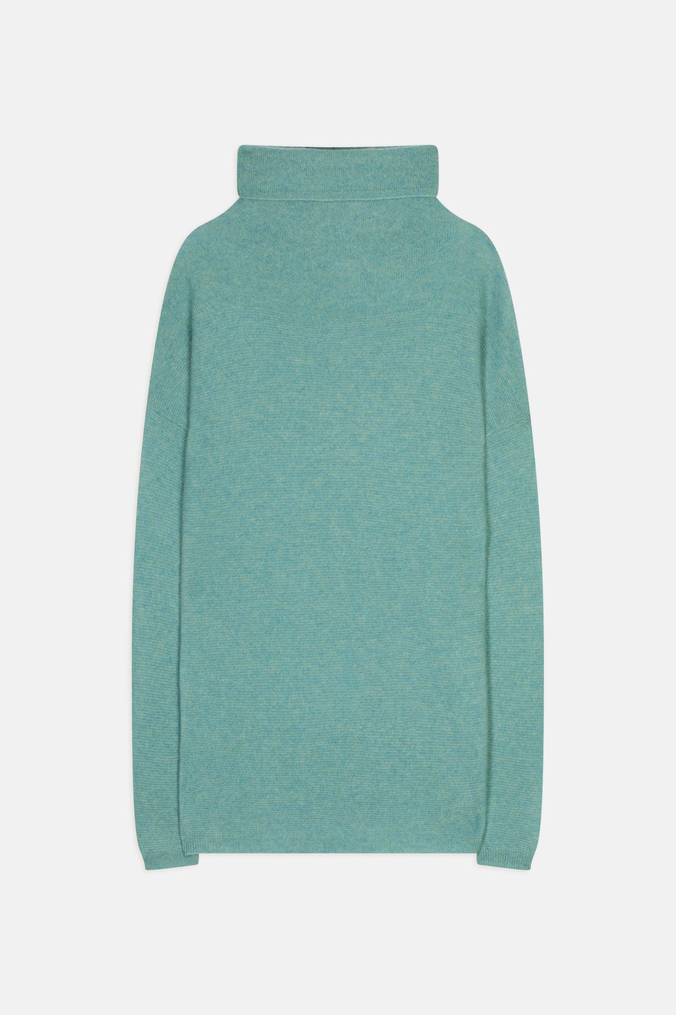 blantyre pull col roulé vert chiné