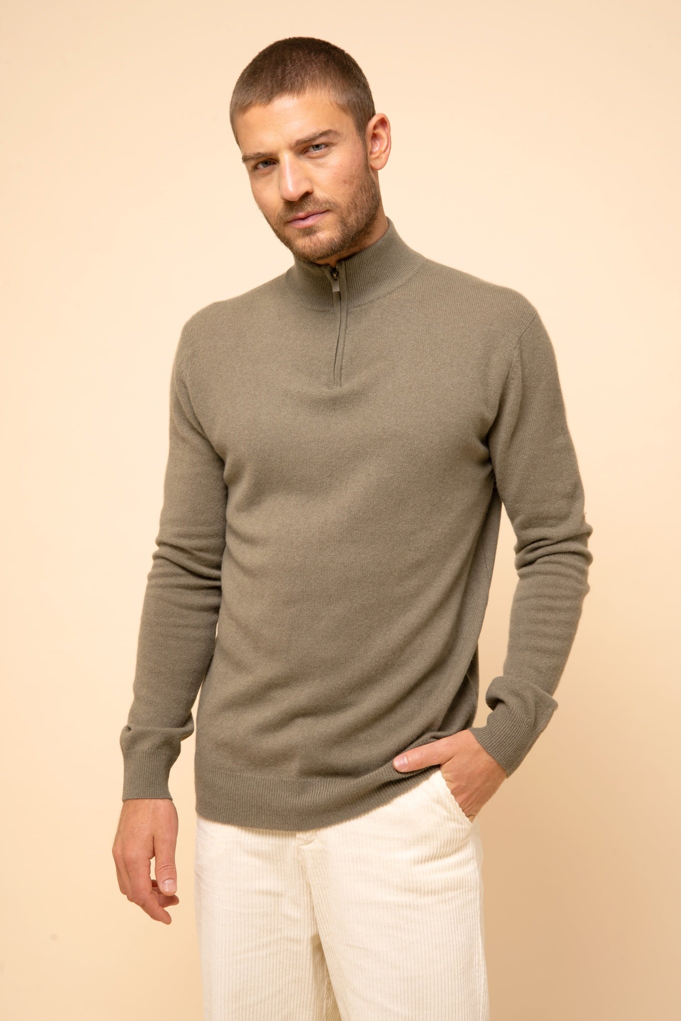 BRADLEY army trucker collar sweater