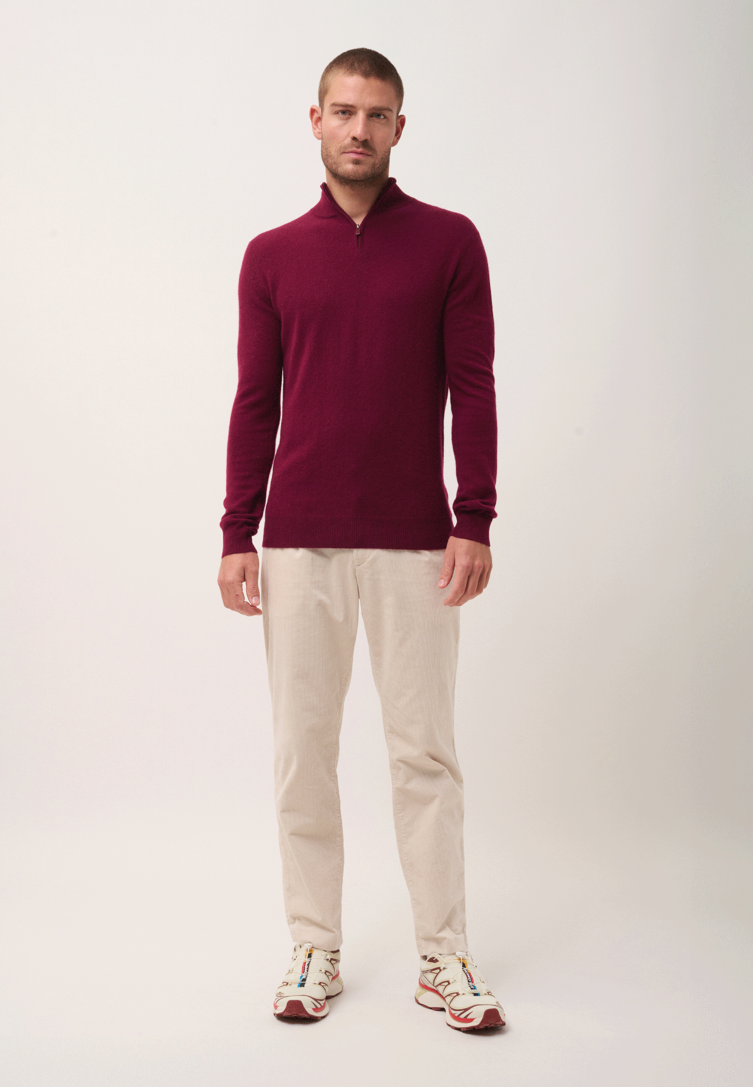 BRADLEY pull col camionneur bordeaux