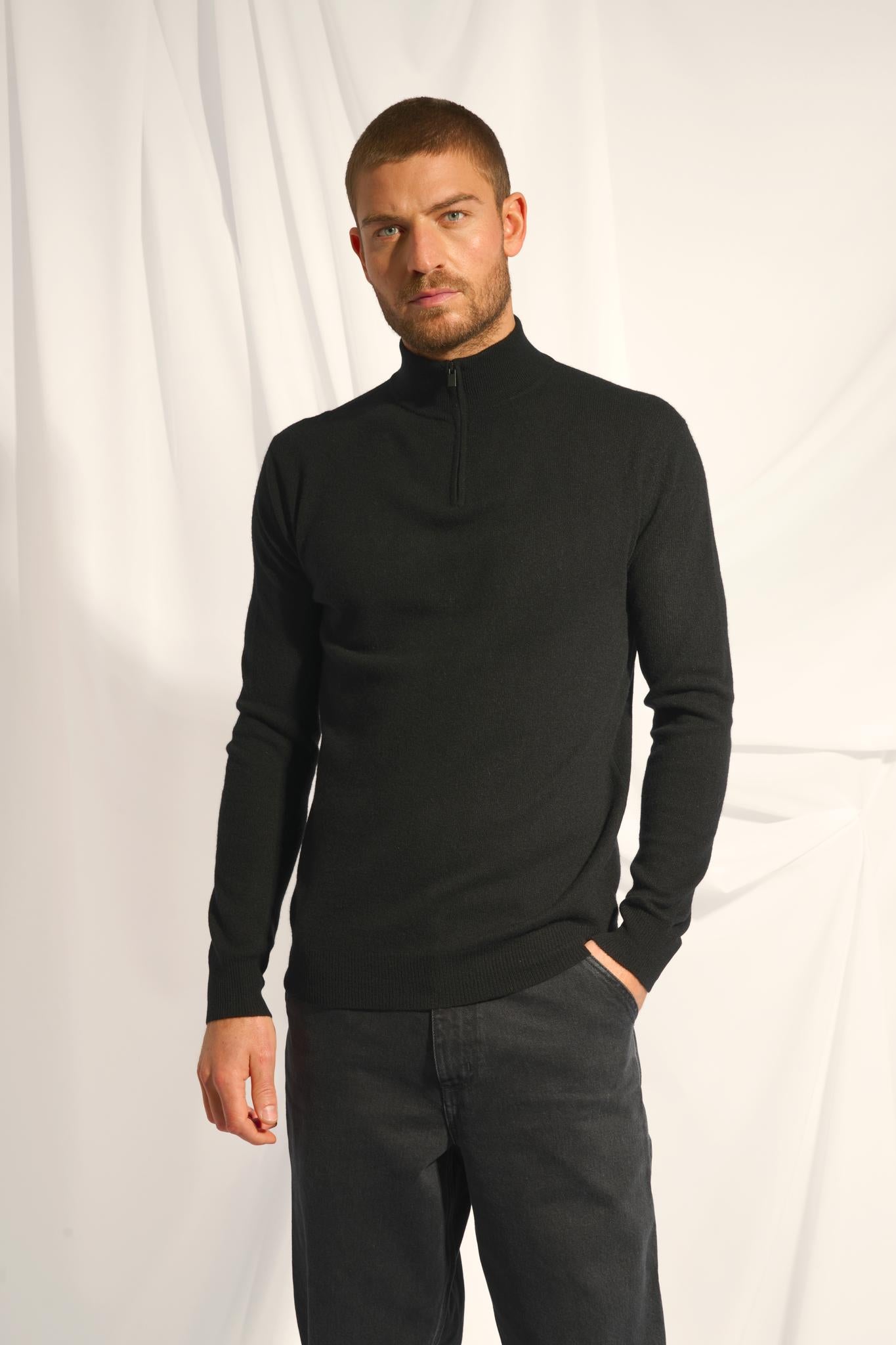 BRADLEY pull col camionneur noir