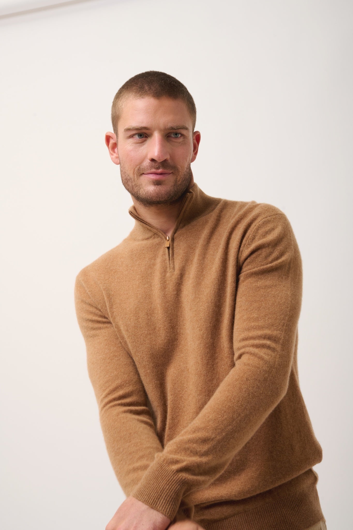 BRADLEY pull col camionneur noisette