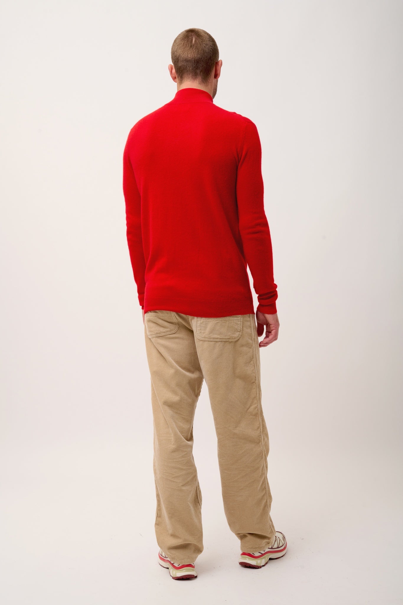 BRADLEY pull col camionneur rouge