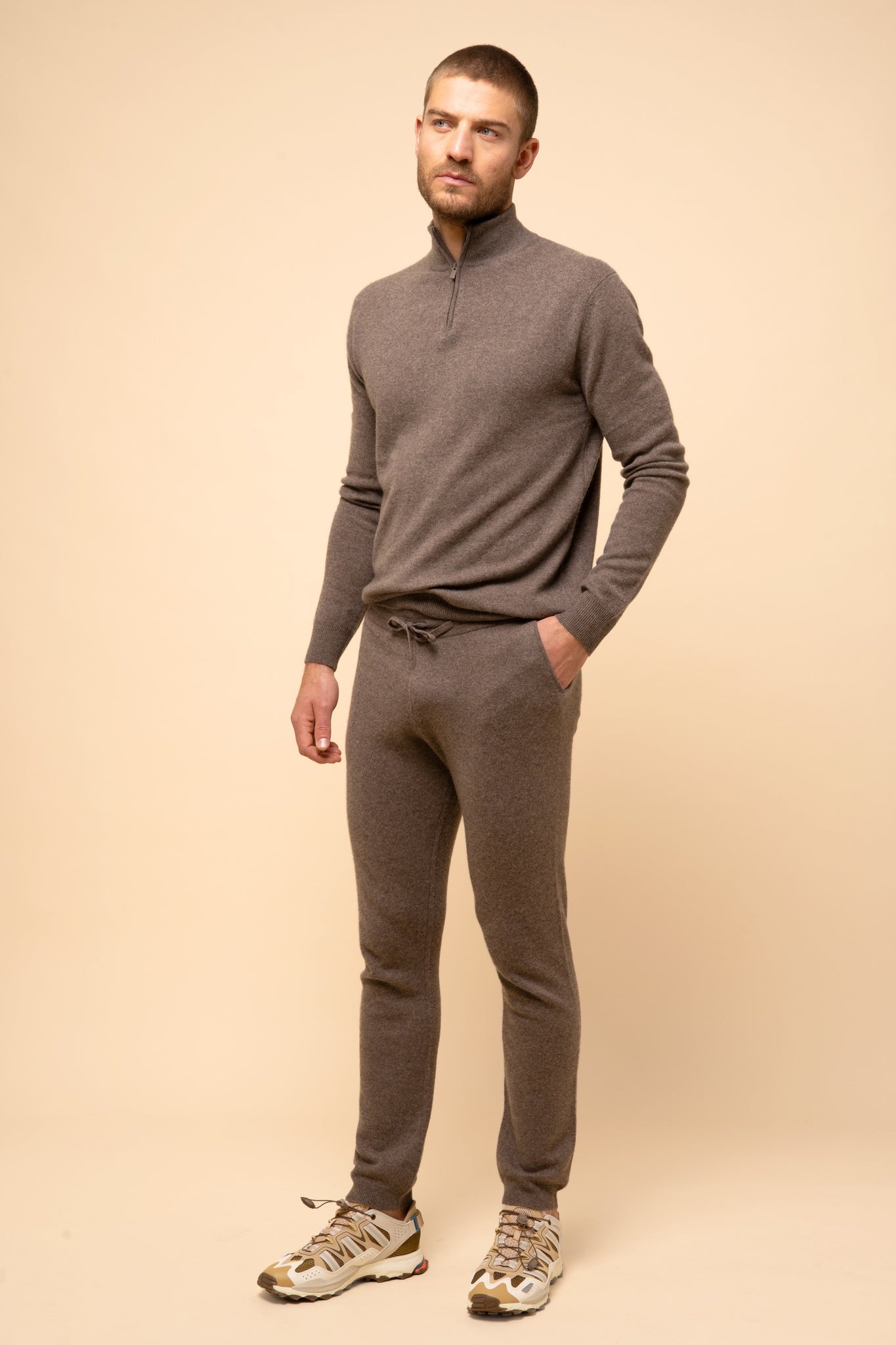 BRADLEY pull col camionneur taupe chiné