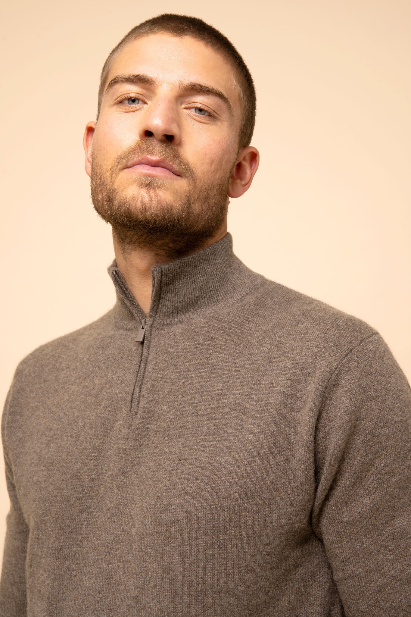 BRADLEY pull col camionneur taupe chiné