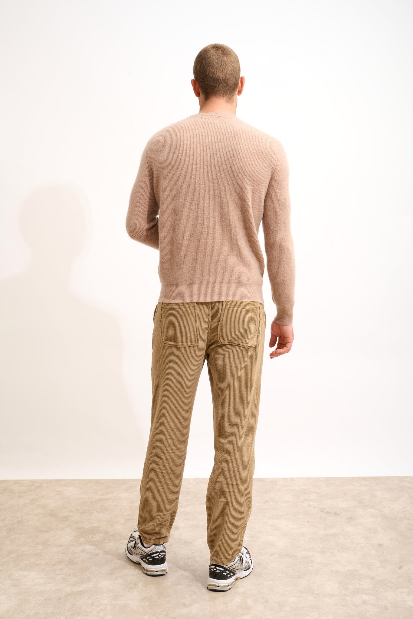 BRENNAN pull col rond camel chiné