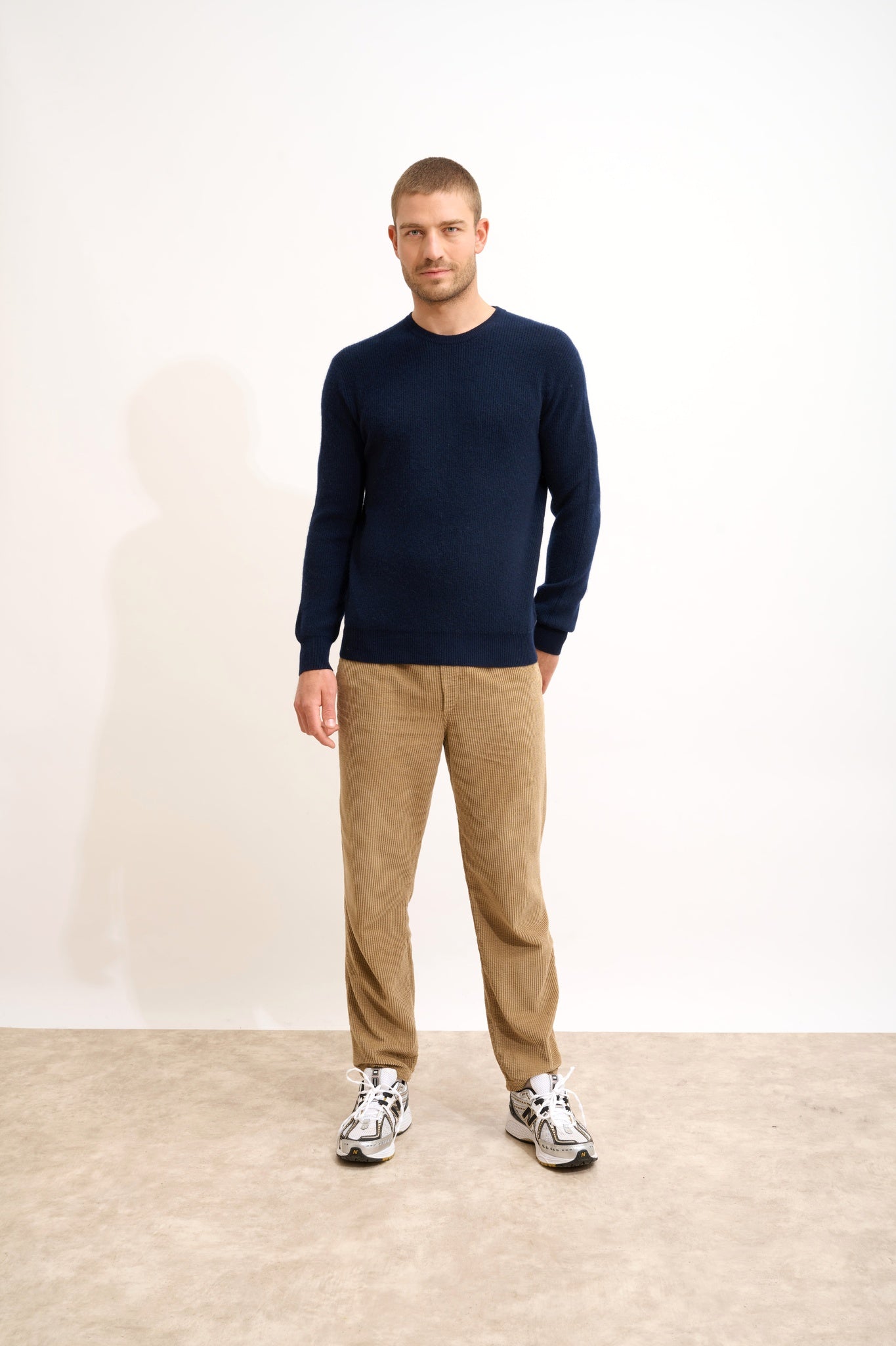 BRENNAN pull col rond navy