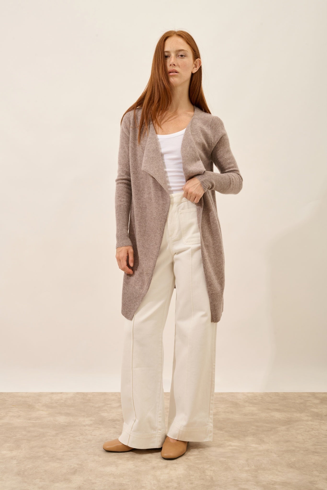 BROOKE long heathered caribou jacket