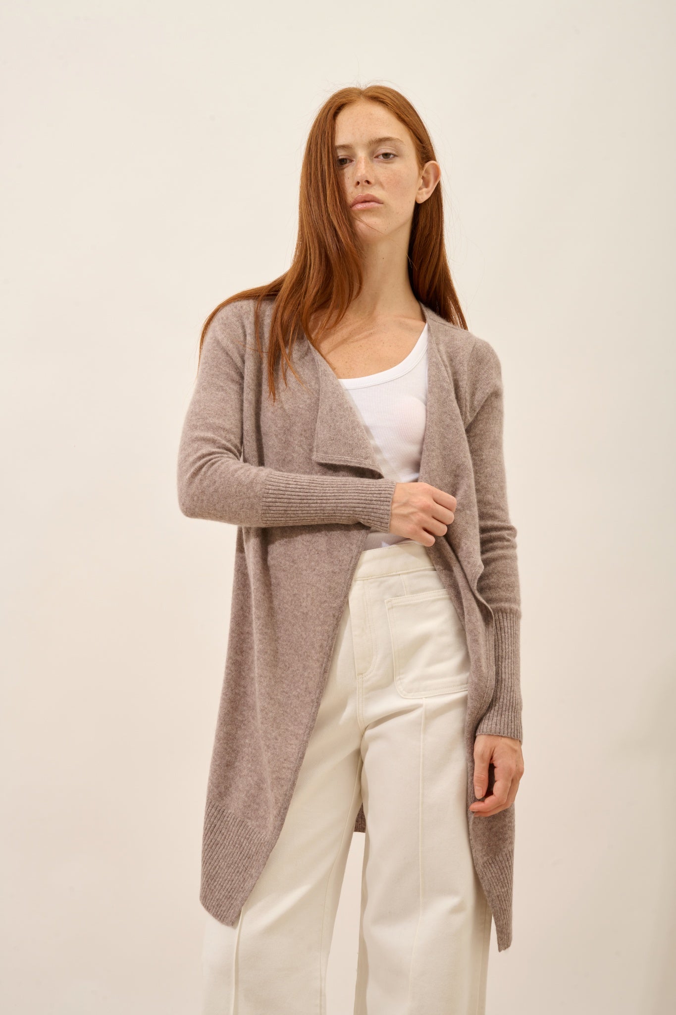 BROOKE long heathered caribou jacket