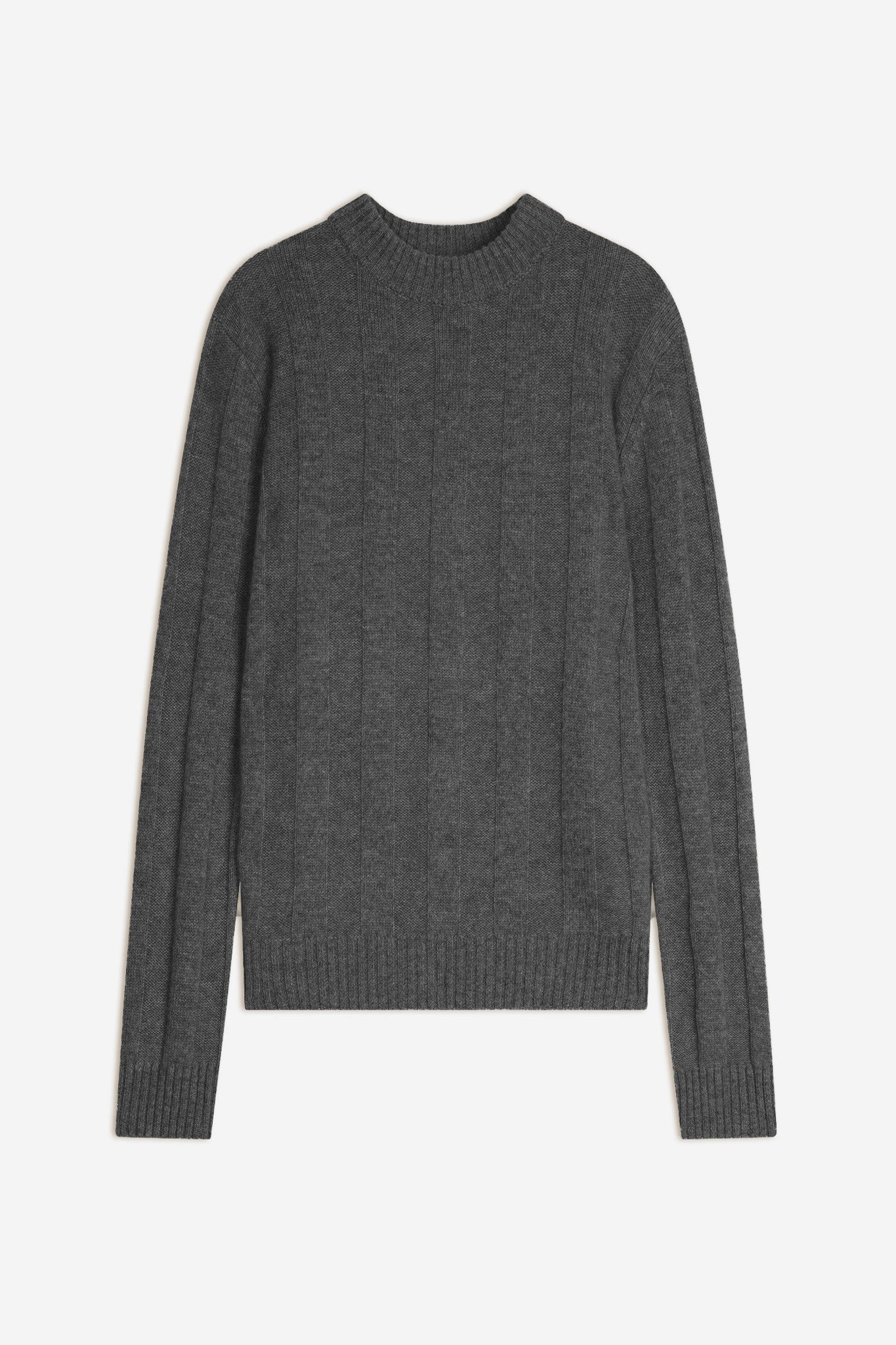 calindra pull col rond 4 fils anthracite chiné