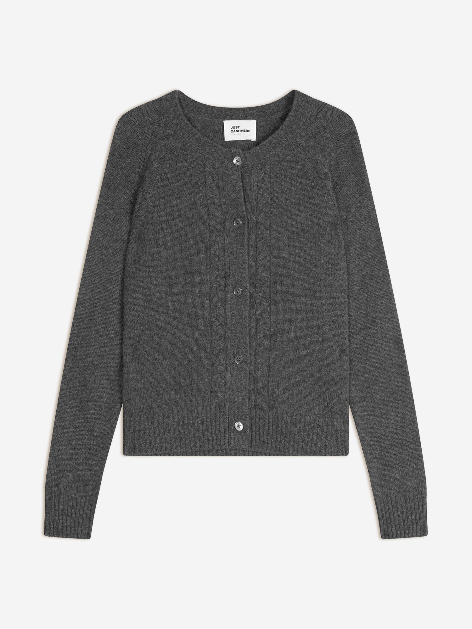 CALISTA cardigan col rond 4 fils anthracite chiné