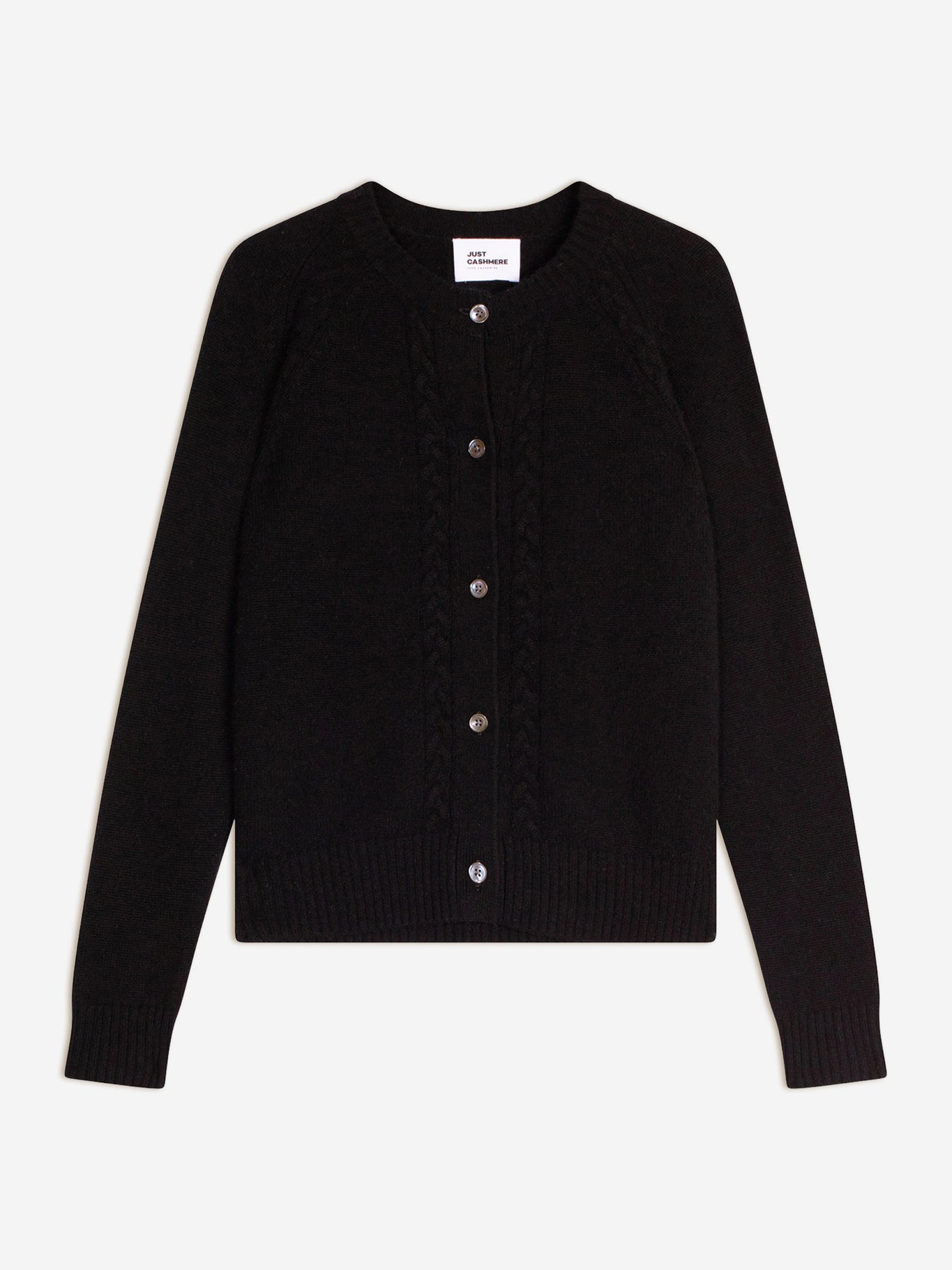 CALISTA cardigan col rond 4 fils noir