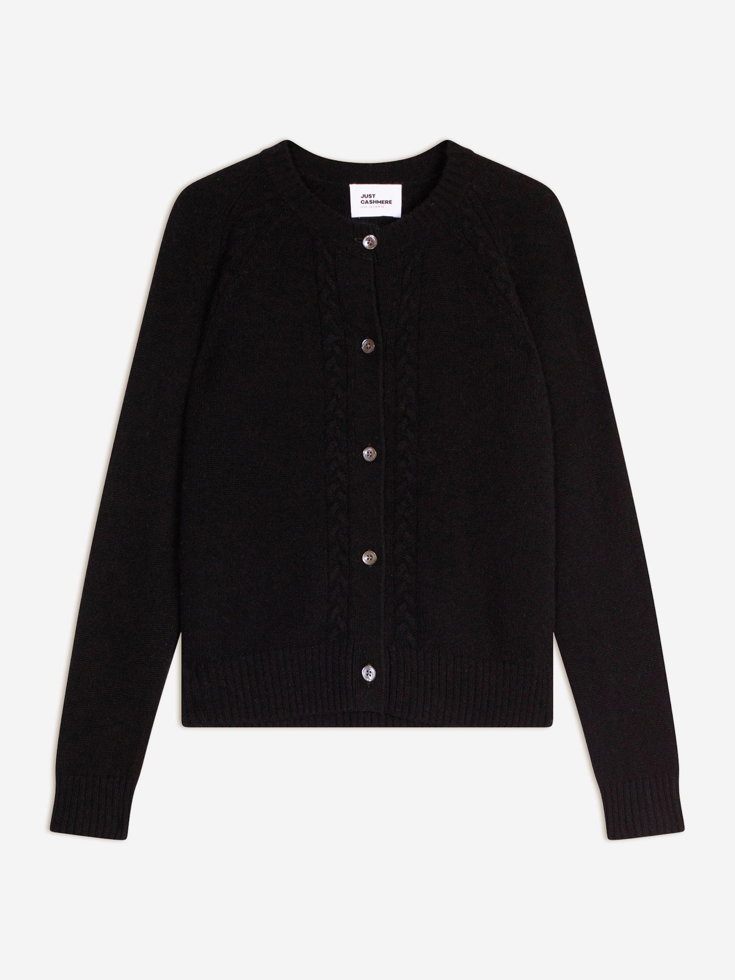 CALISTA cardigan col rond 4 fils noir