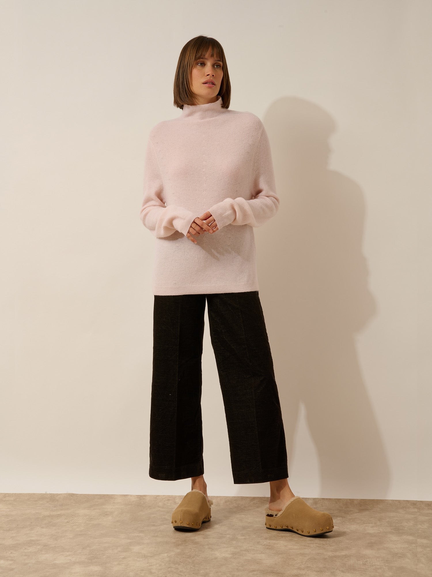 CAMILA pull col montant baby pink