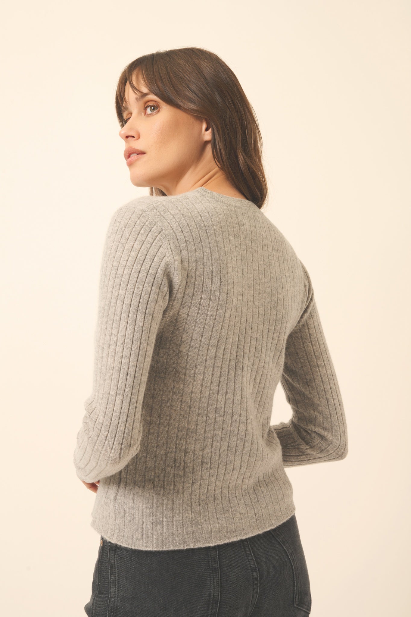 CAMILLE cardigan col v nuage chiné