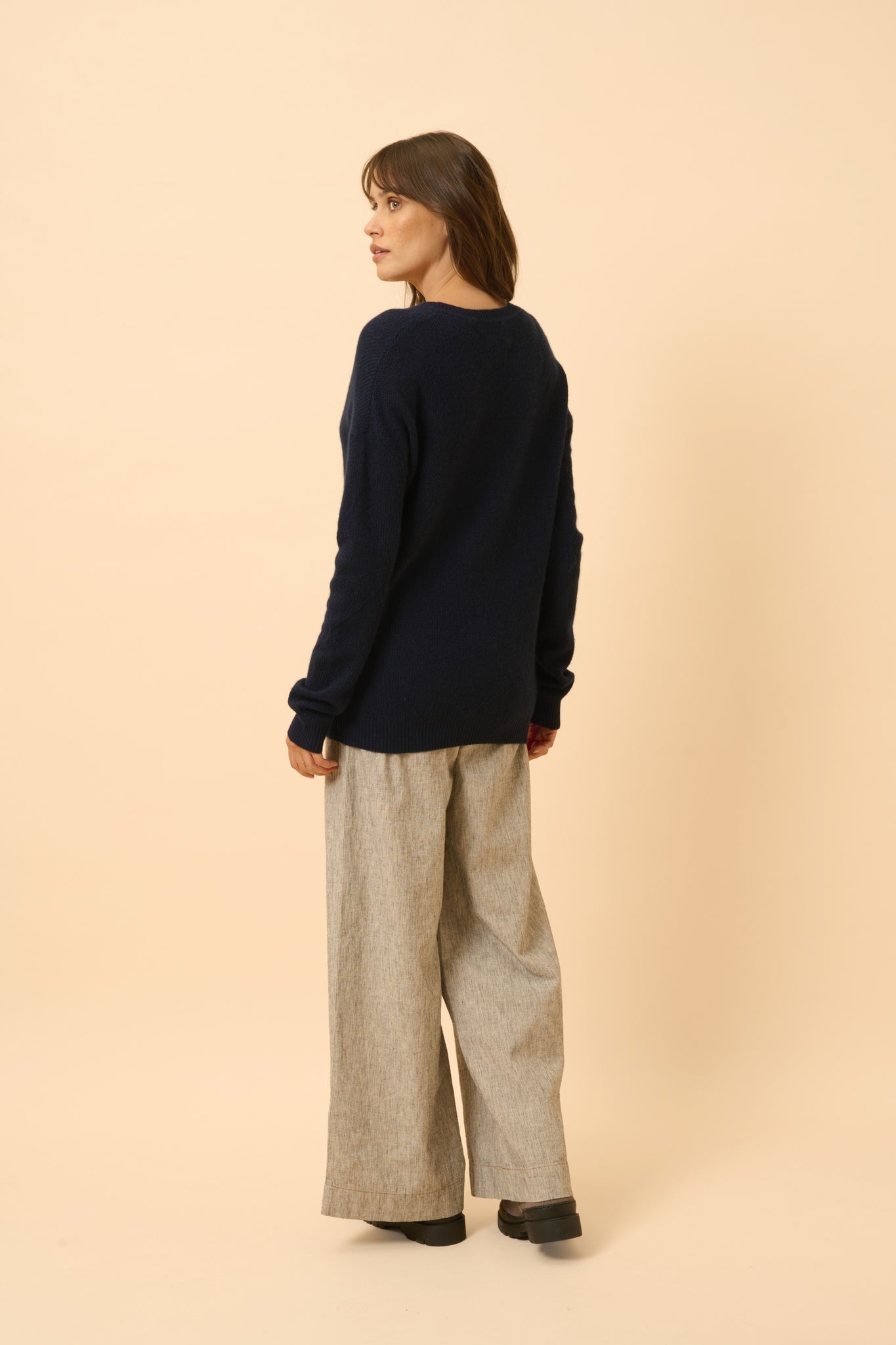 CAPUCINE v-neck sweater navy