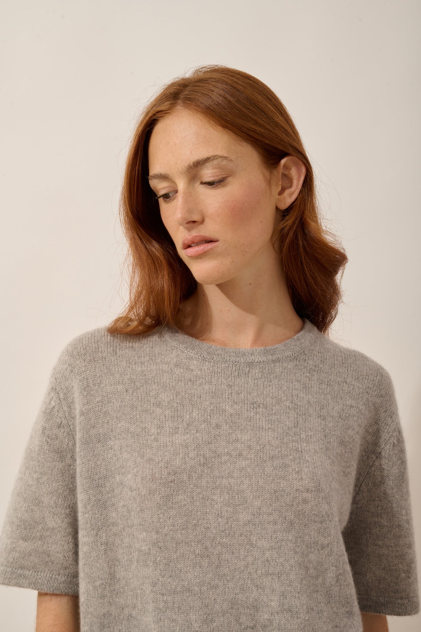 CARLA t-shirt col rond 4 fils nuage chiné