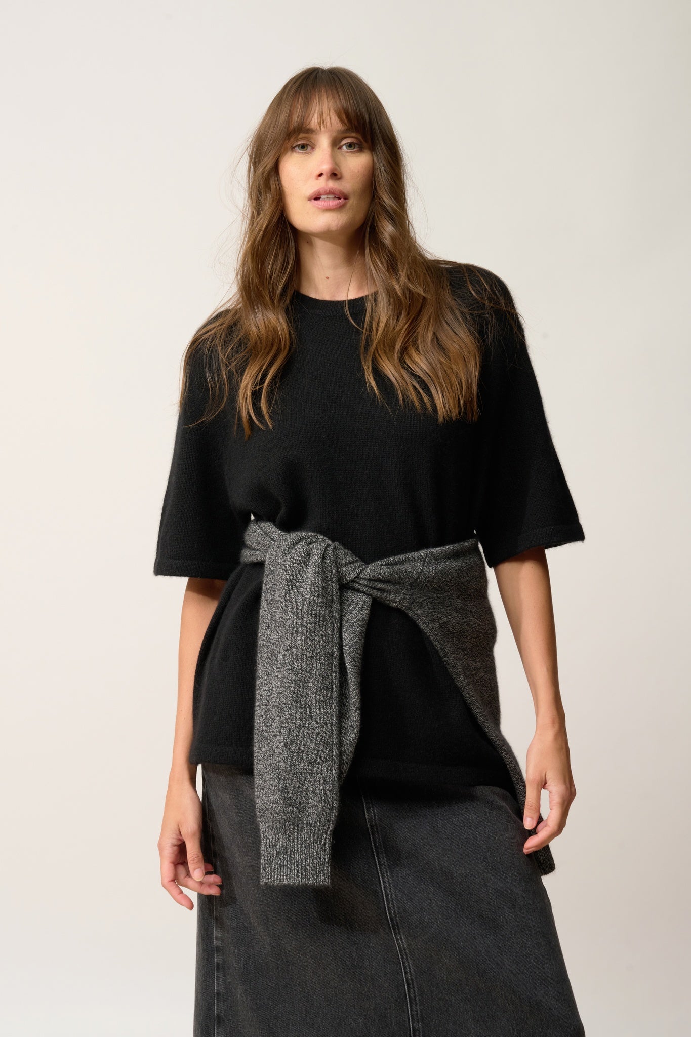 CARLA t-shirt col rond noir