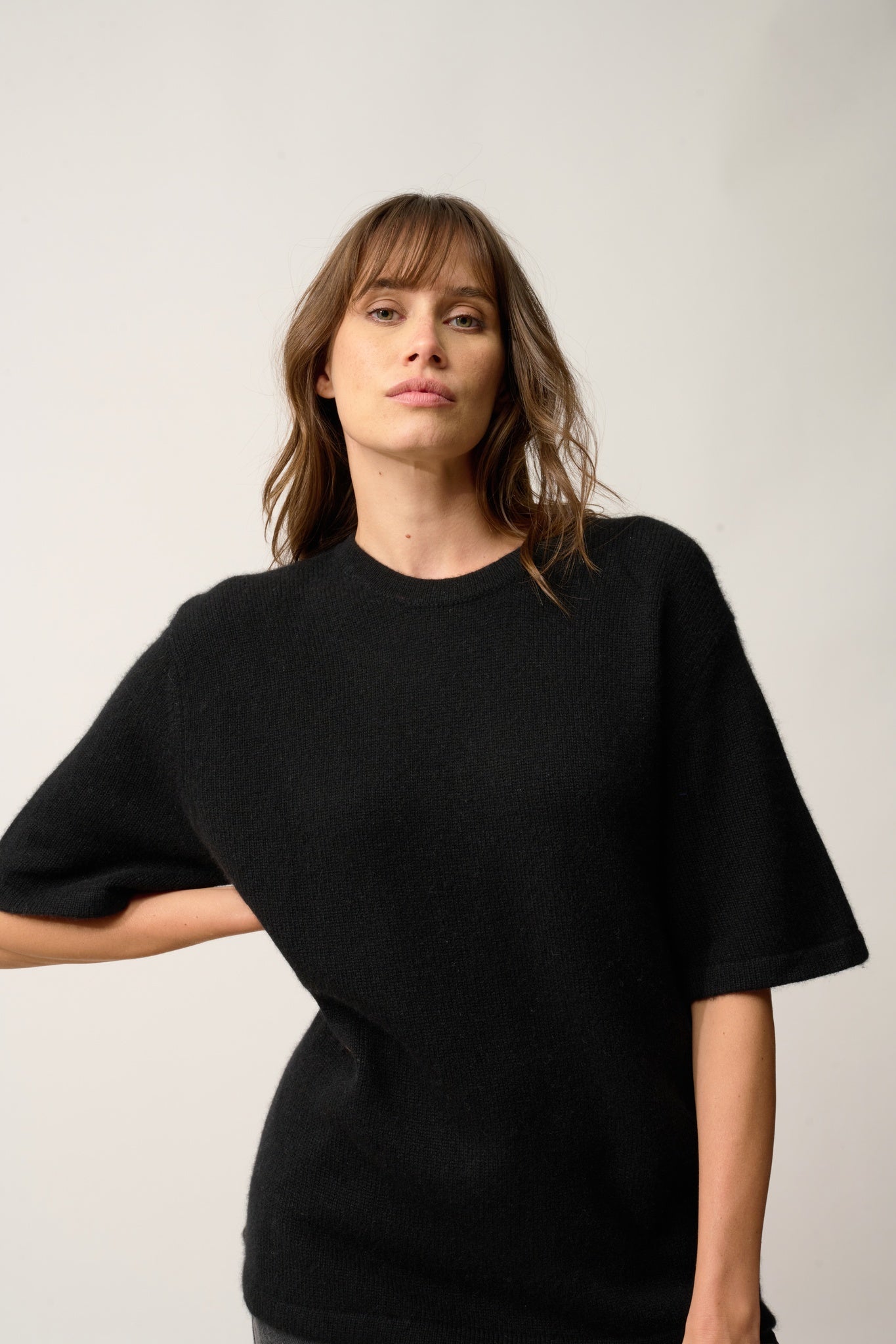 CARLA t-shirt col rond noir