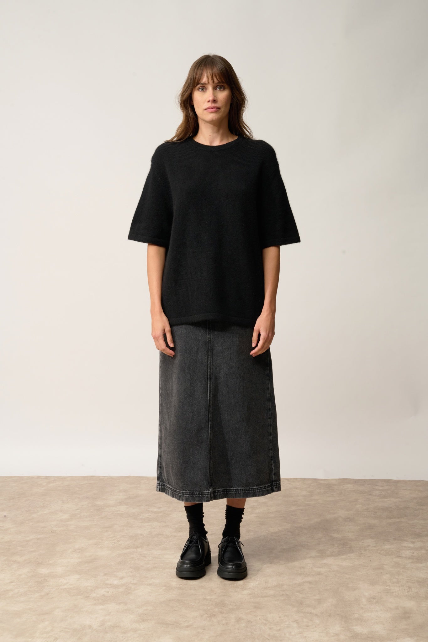 CARLA t-shirt col rond noir