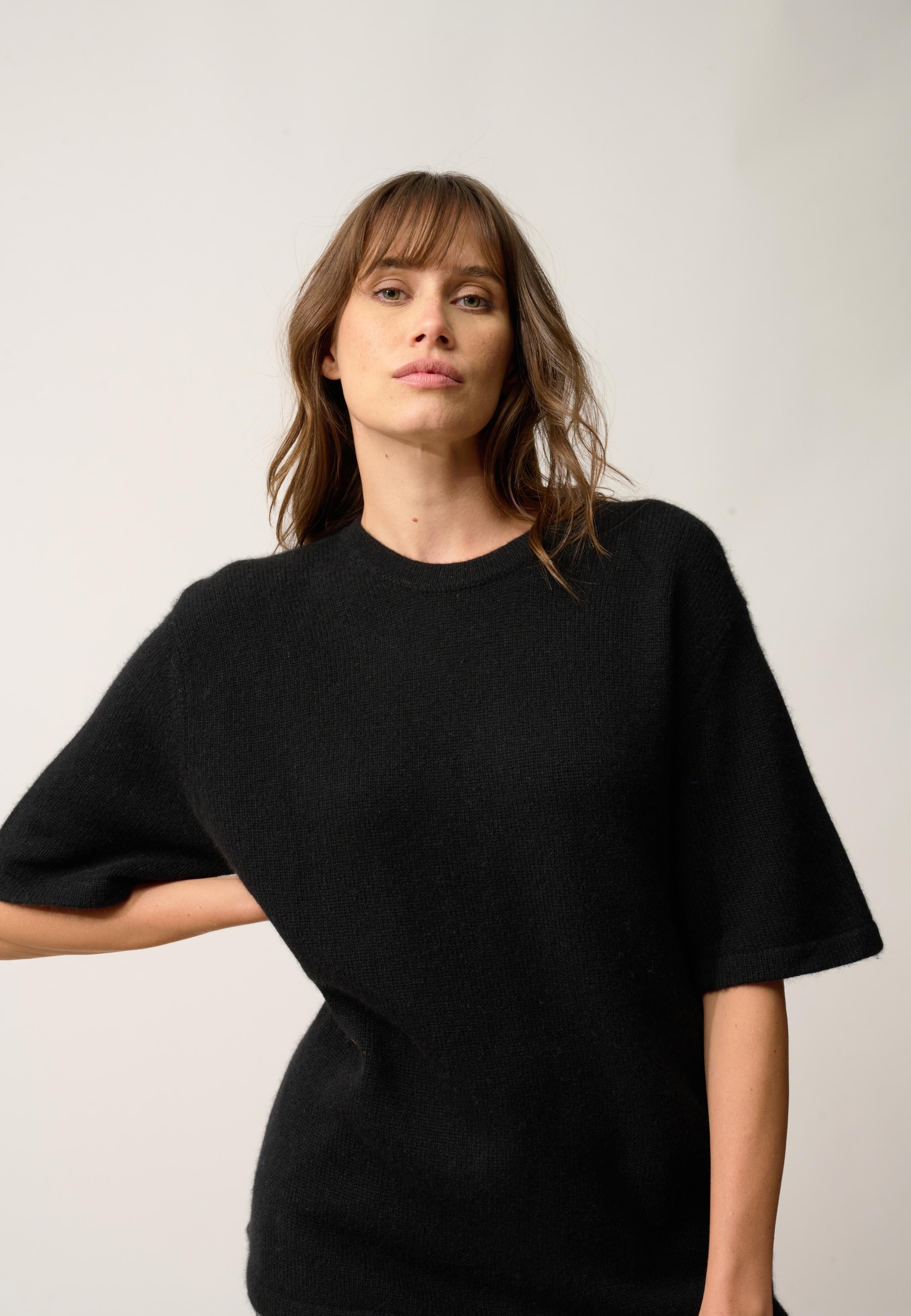 CARLA t-shirt col rond noir